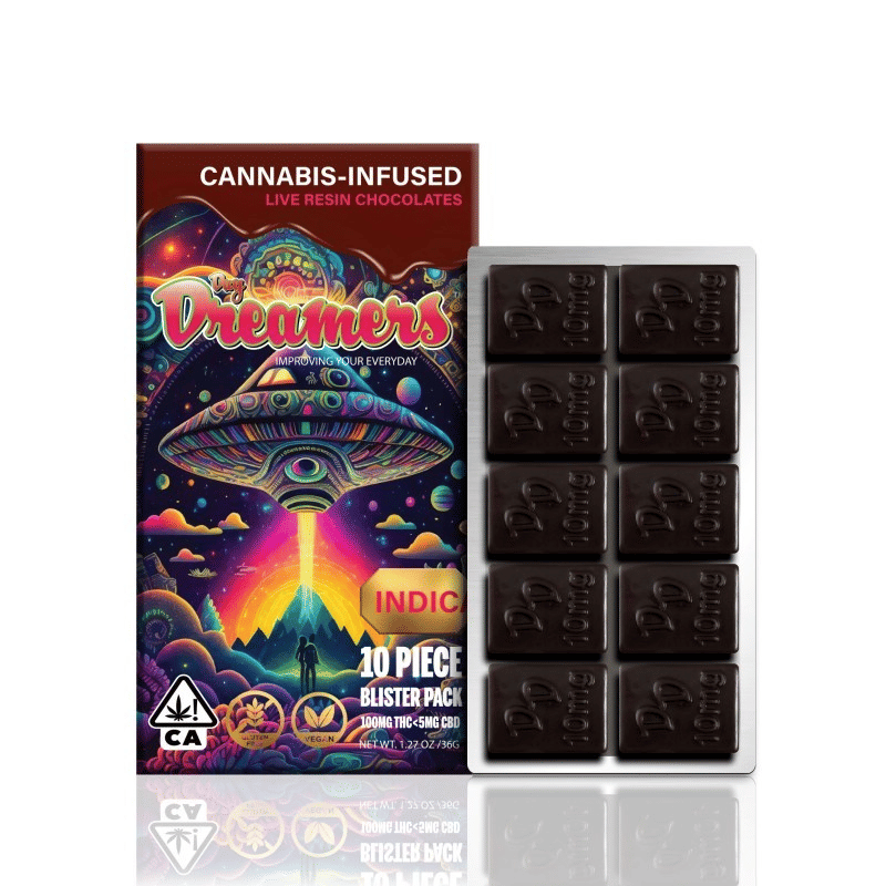 INDICA 100MG CHOCOLATE - DAY DREAMERS -  - $15 - Edibles