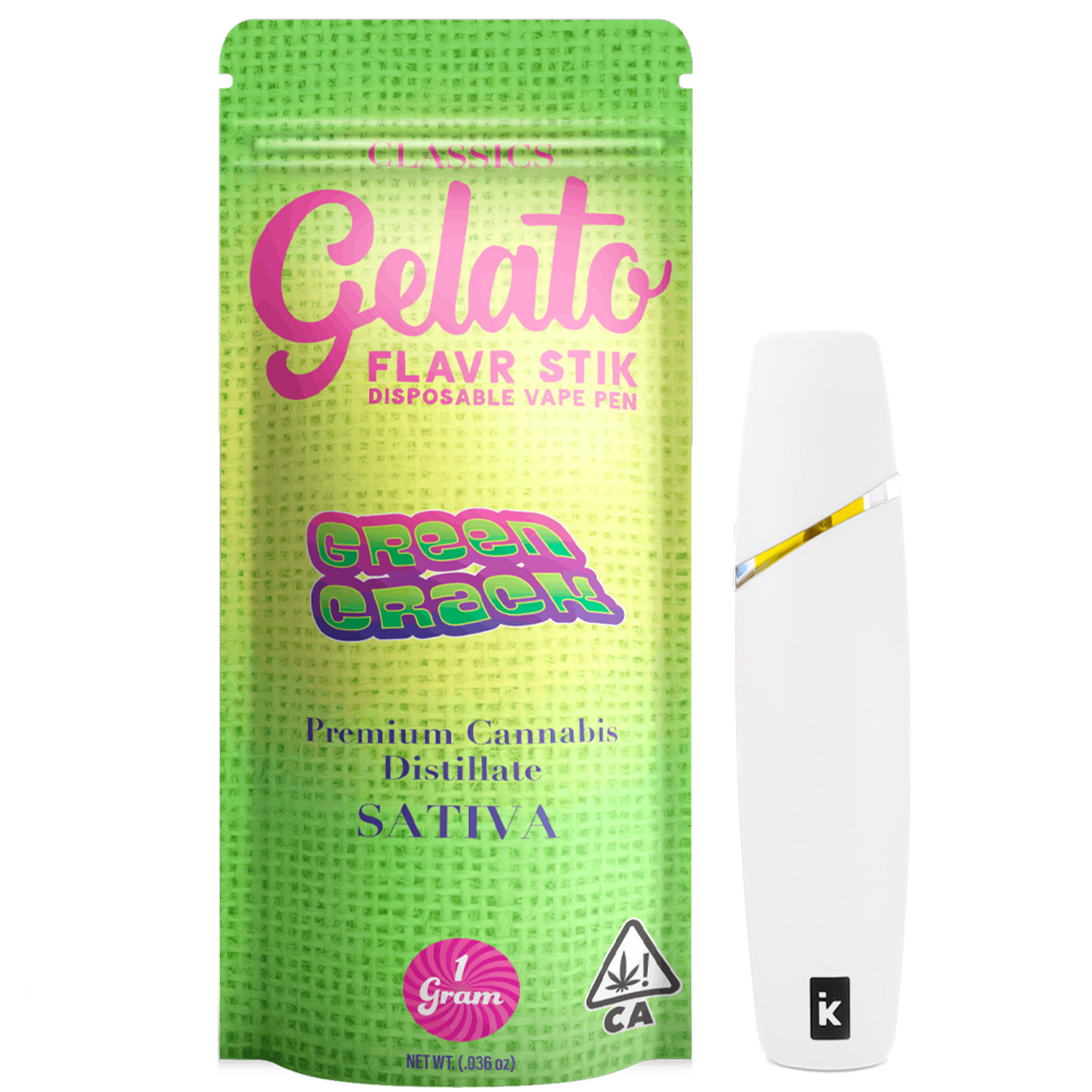 Green Crack (S) AIO - 1g *B2G1 EVERYDAY* - Gelato Canna Co. - Green Crack (S) - $22.51 - Cartridges