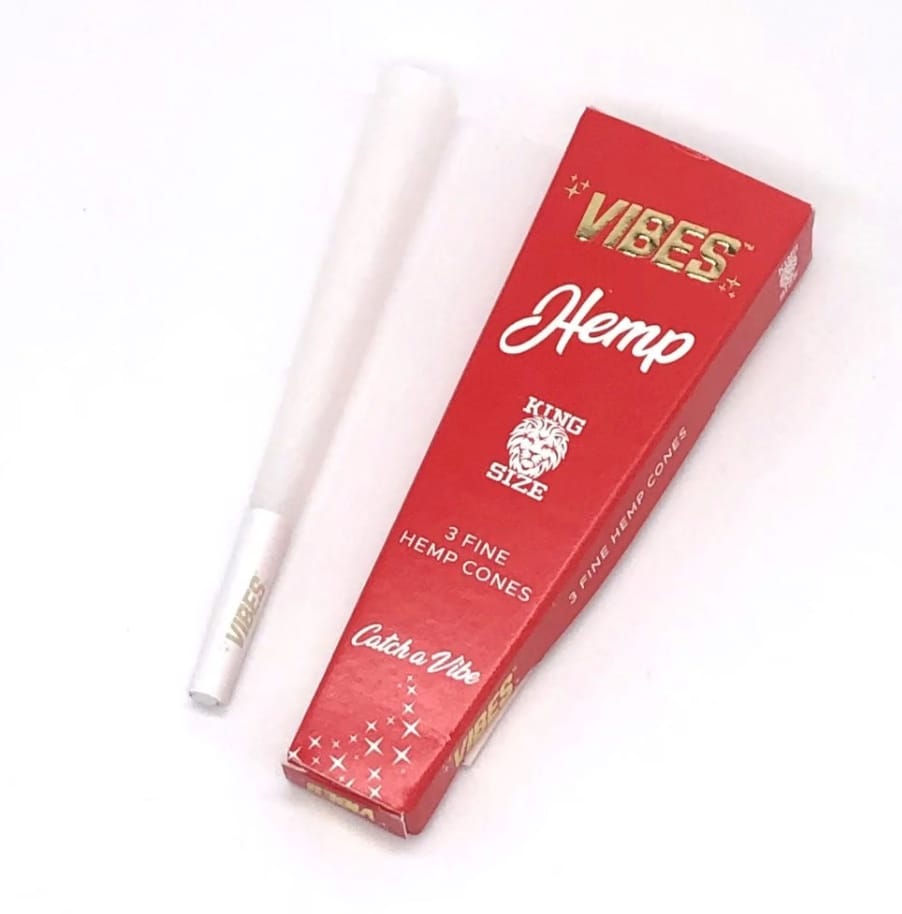 King Size Hemp Pre-Rolled Cones - 3-Pack - Vibes -  - $2.76 - Papers/Accessories