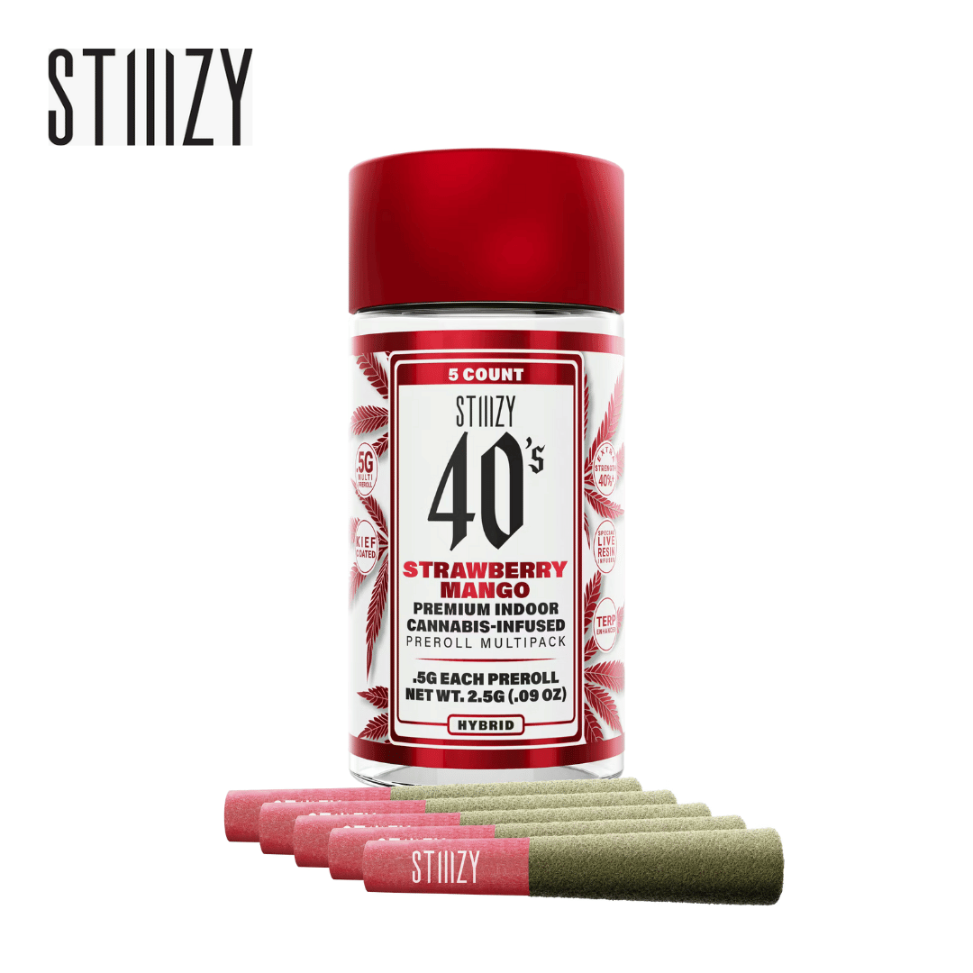 Stiiizy 40's - Strawberry Mango - 5 Infused Pre-Roll Pack - 2.5g - Stiiizy - Strawberry Mango - $24.99 - Pre-Roll Packs