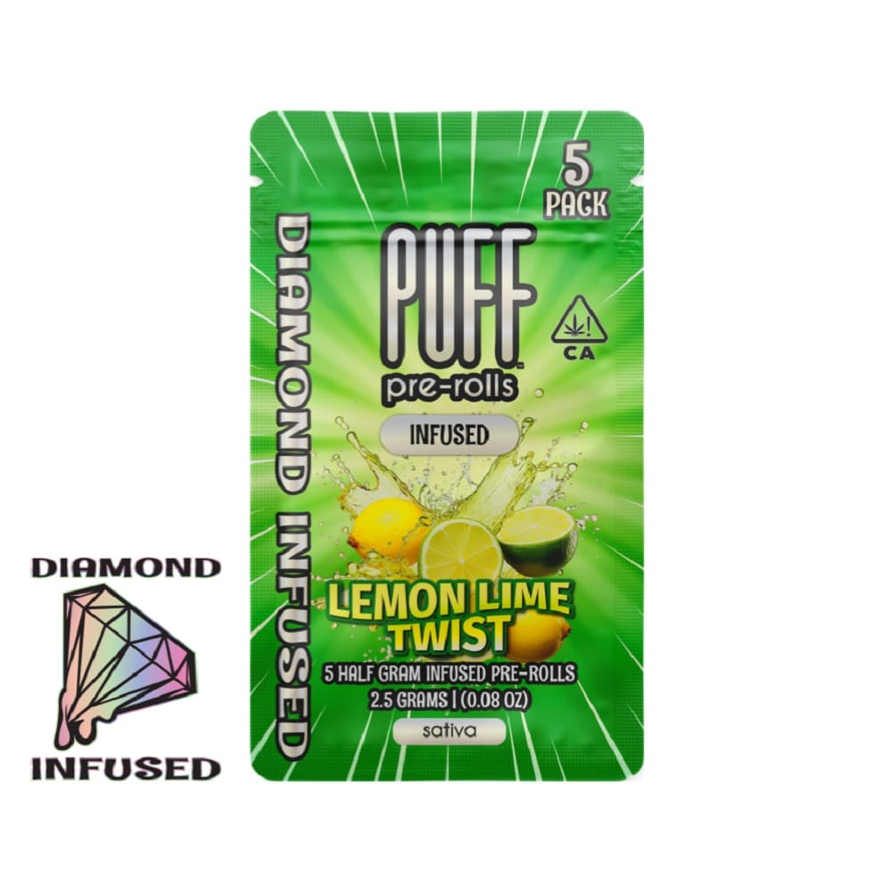 Lemon Lime Twist | Diamond Infused Pre-Rolls (5-Pack) [2.5g] - PUFF -  - $25 - Pre-Rolls