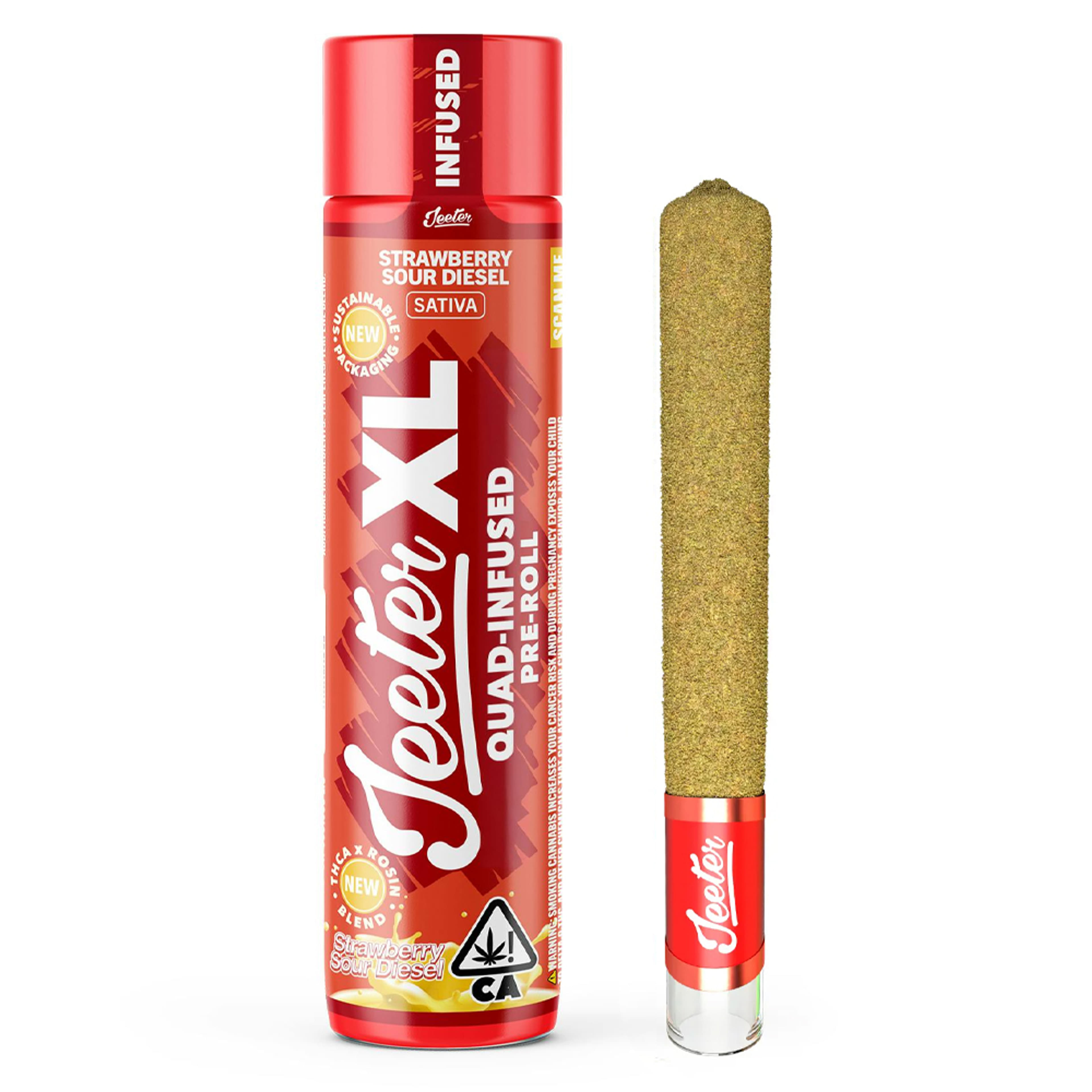 Strawberry Sour Diesel (S) XL Infused 2g *B2G1 EVERYDAY* - Jeeter - Strawberry Sour Diesel (S) - $29.84 - Pre-Rolls