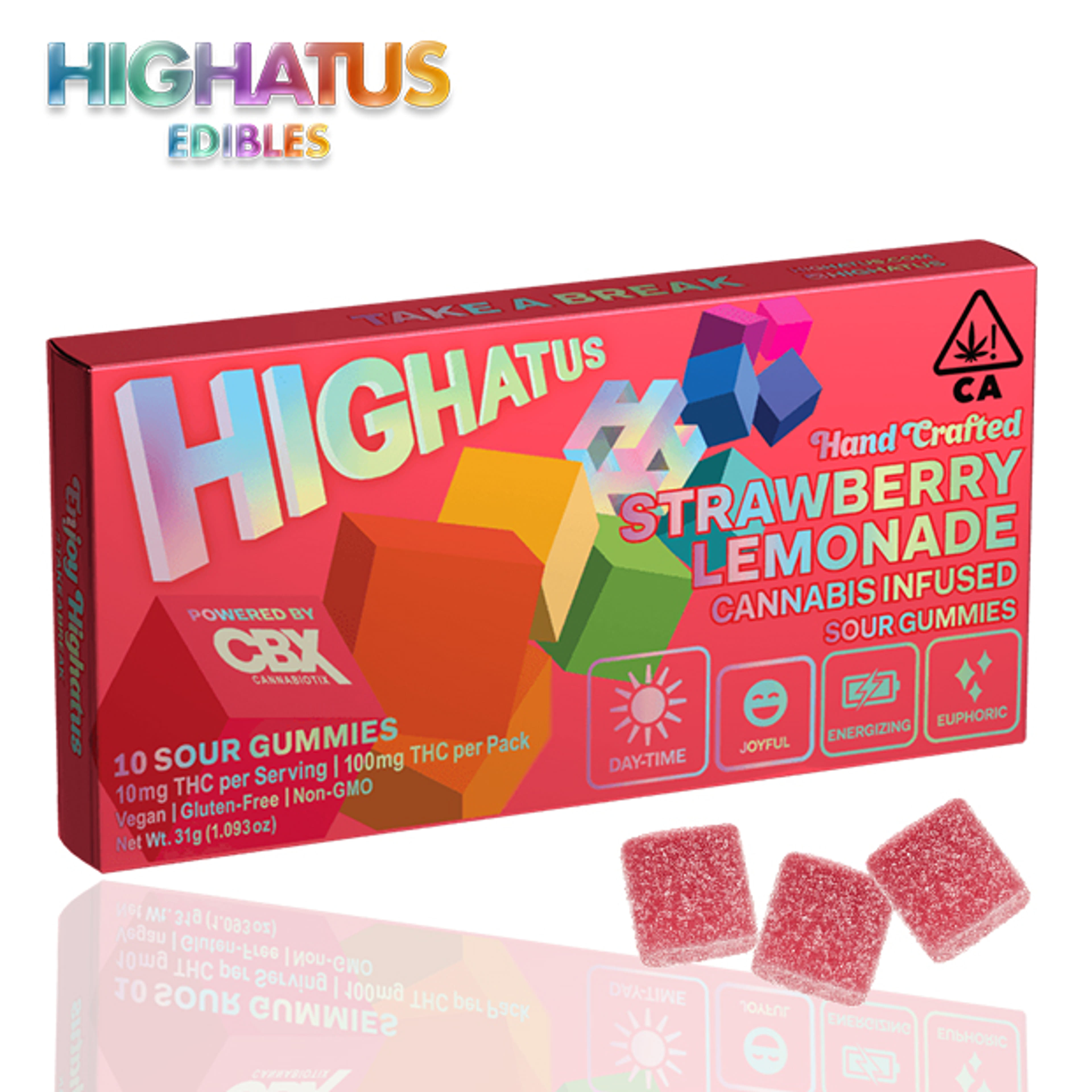 Highatus - Strawberry Lemonade - Sour Gummies - 100mg - Highatus by CBX - - $14.99 - Edibles