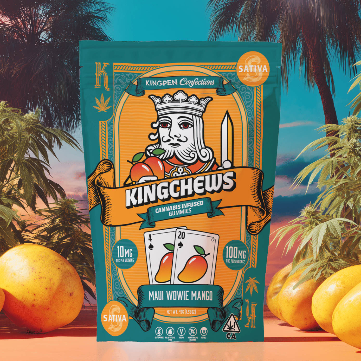 Maui Wowie Mango Gummies 10pk 'KingChew' - Kingpen -  - $13.50 - Edible