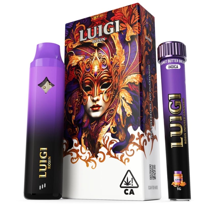 Luigi - Rosin Peanut Butter Breath AIO 1g + Infused Bubble Hash Rosin Pre-Roll 1G PROMO - Luigi - Luigi - Rosin Peanut Butter Breath AIO 1g + Infused Bubble Hash Rosin Pre-Roll 1G PROMO - $72 - Disposable