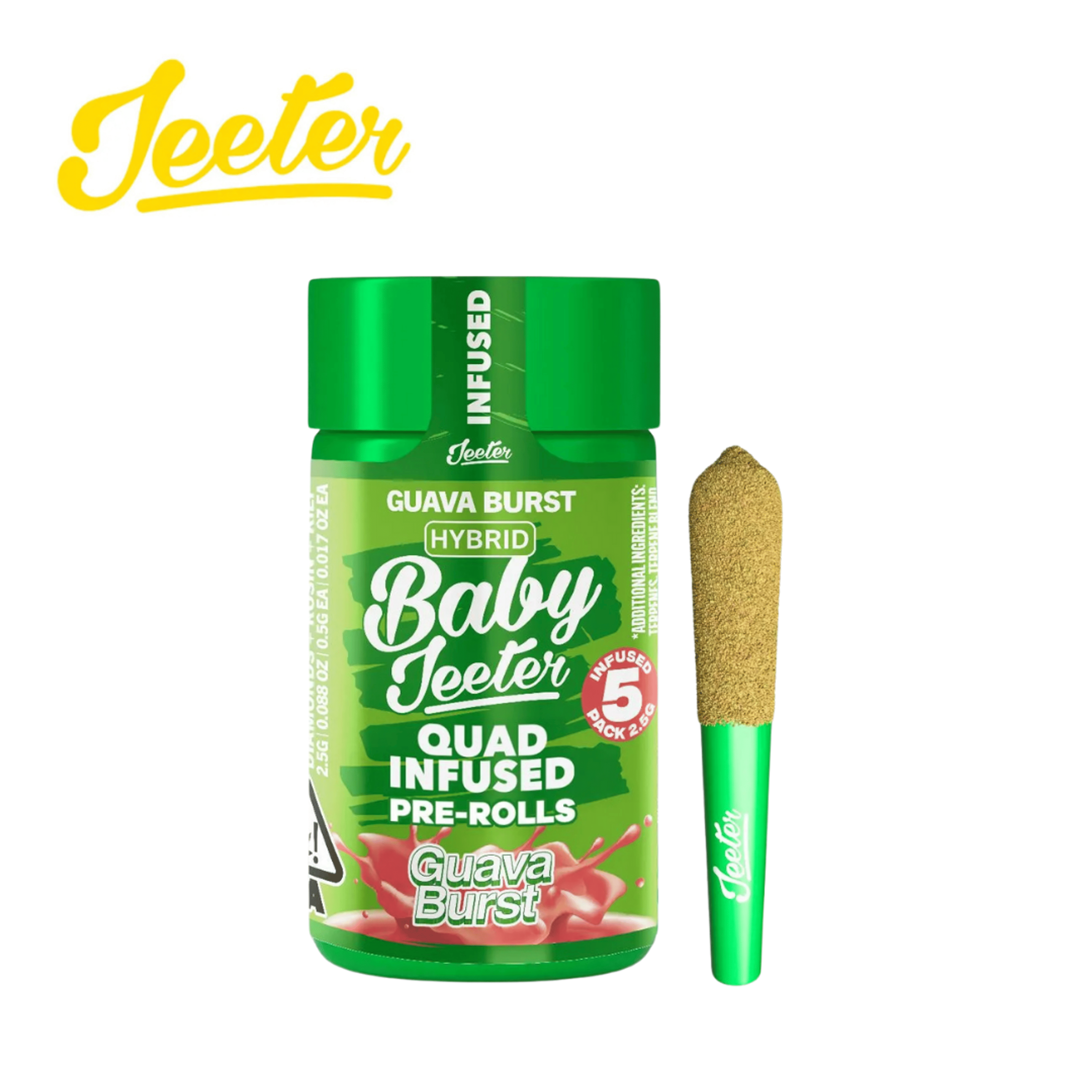 Baby Jeeter - Guava Burst - 5 Pre-Roll Pack - 2.5g - Jeeter - - $29.99 - Pre-Roll Packs