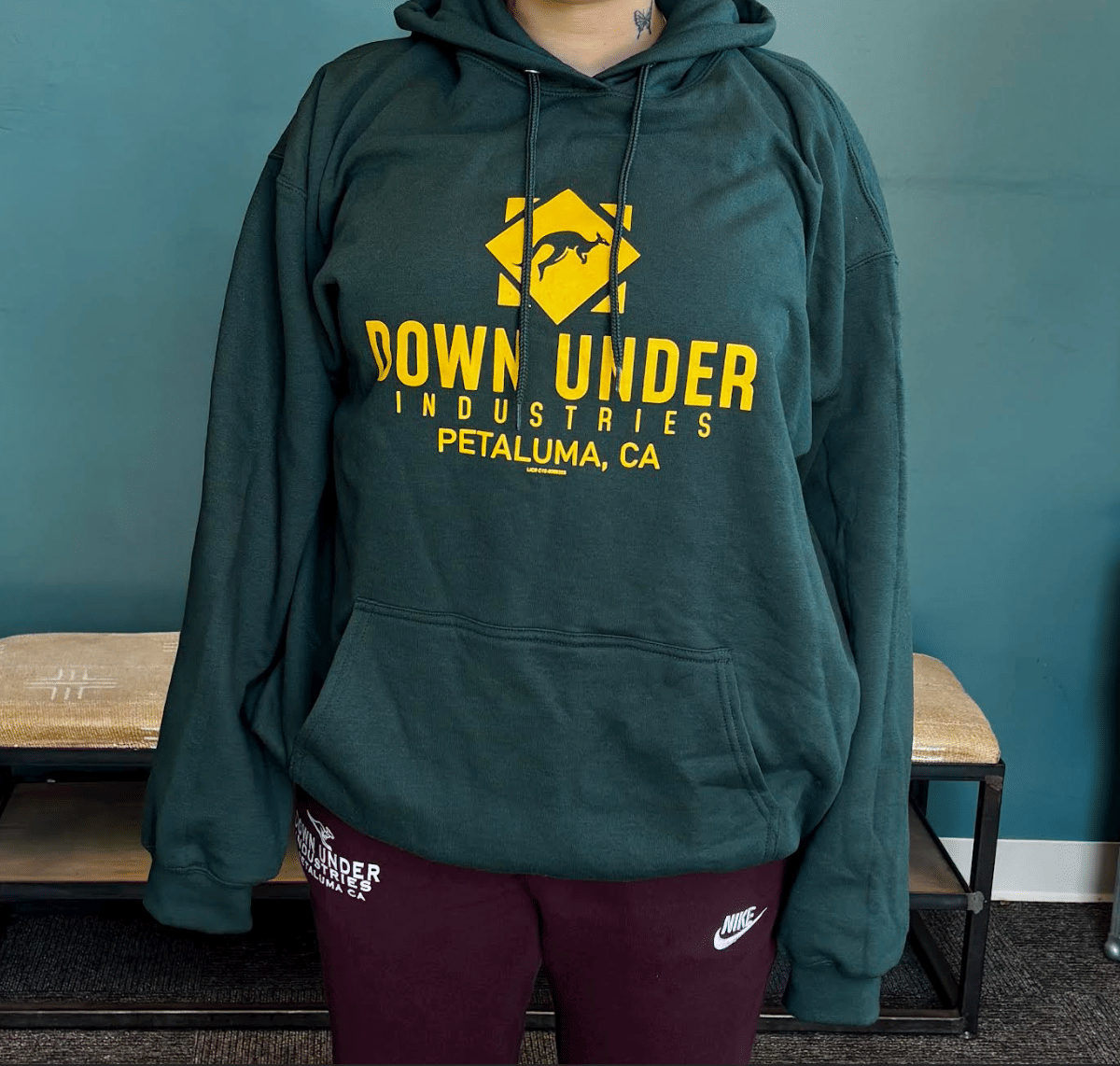 Medium Green Down Under Diamond Logo Hoodie - Down Under Industries -  - $40 - Merch & Things
