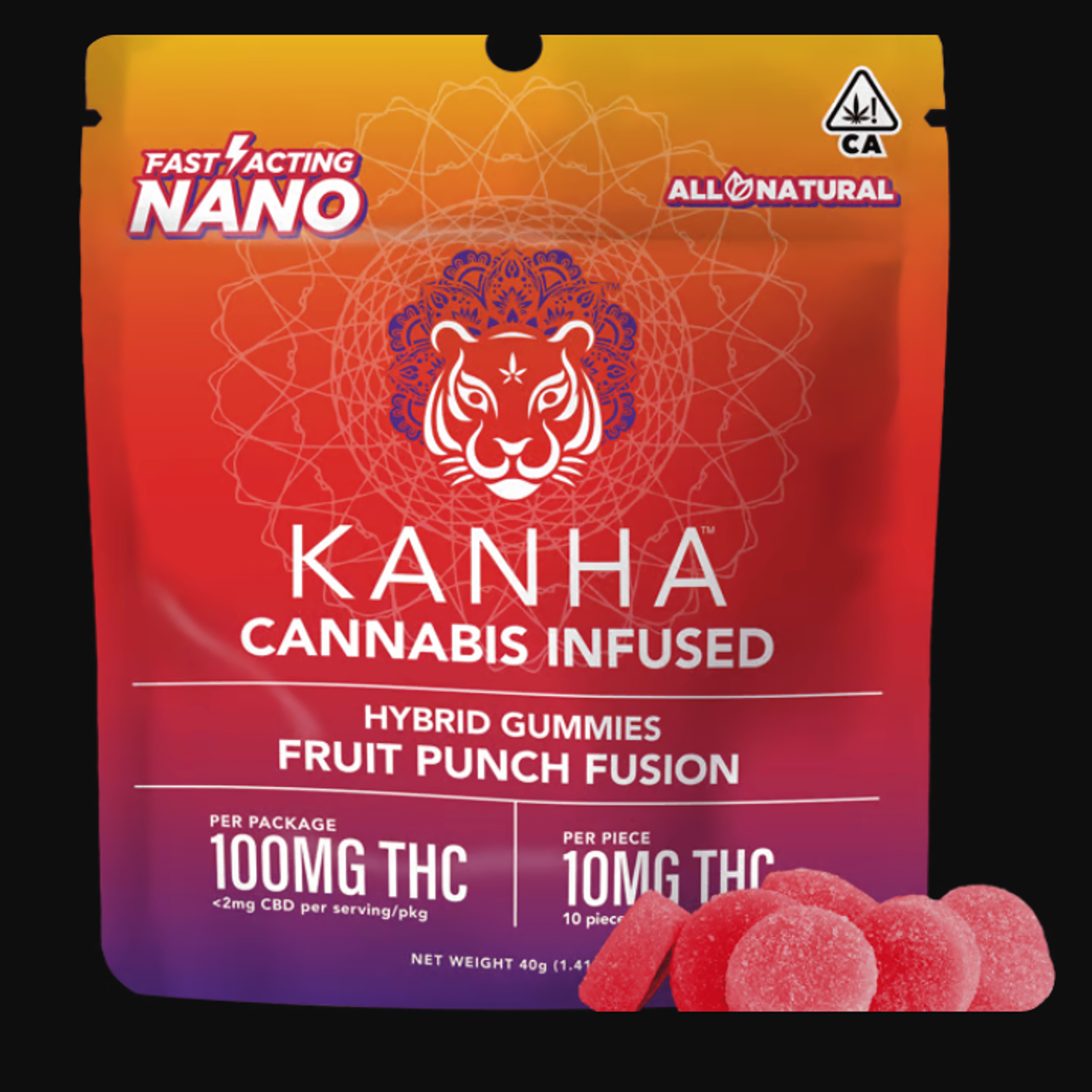 KANHA NANO Gummies - Fruit Punch Fusion - 100mg - Kanha - - $16.99 - Edibles