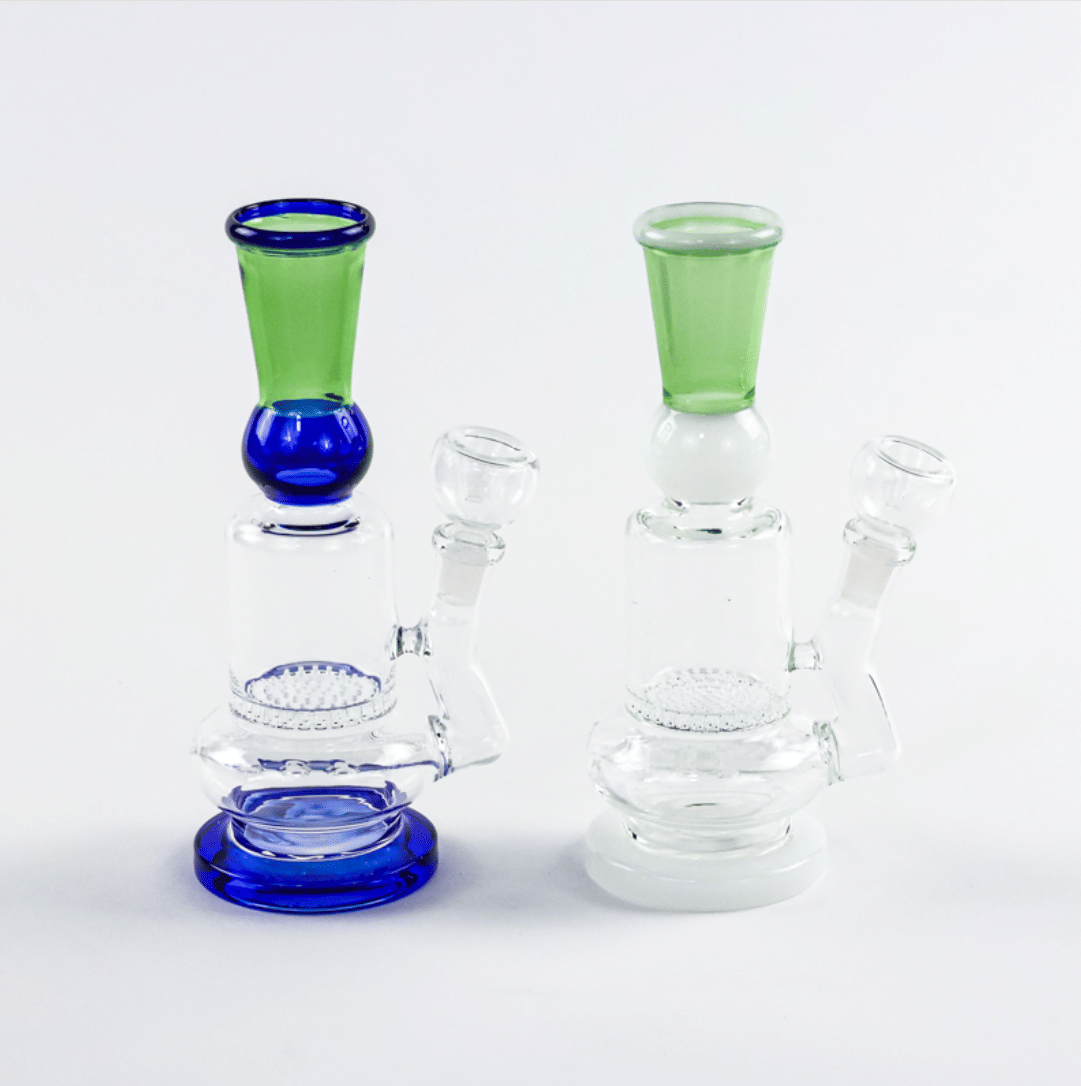 9" Honeycomb Ball Flare Mouth Bong with Flower Bowl - Assorted Colors - LuvBuds - 9" Honeycomb - $28 - Pipes/Bongs/Dab Rigs