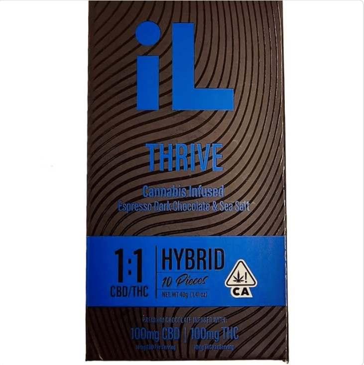 Espresso Dark Chocolate & Sea Salt Bar 1:1 - 100mg - iLyfted - Espresso/Sea Salt - Hybrid - $15 - Edibles