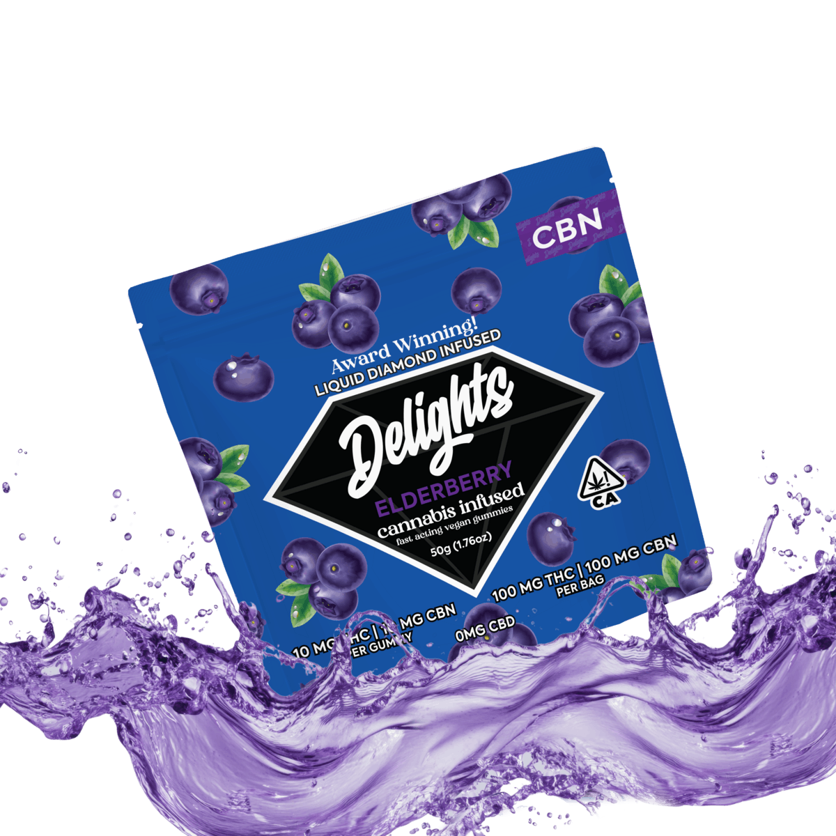 Delights: Elderberry - 100mgTHC/100mgCBN