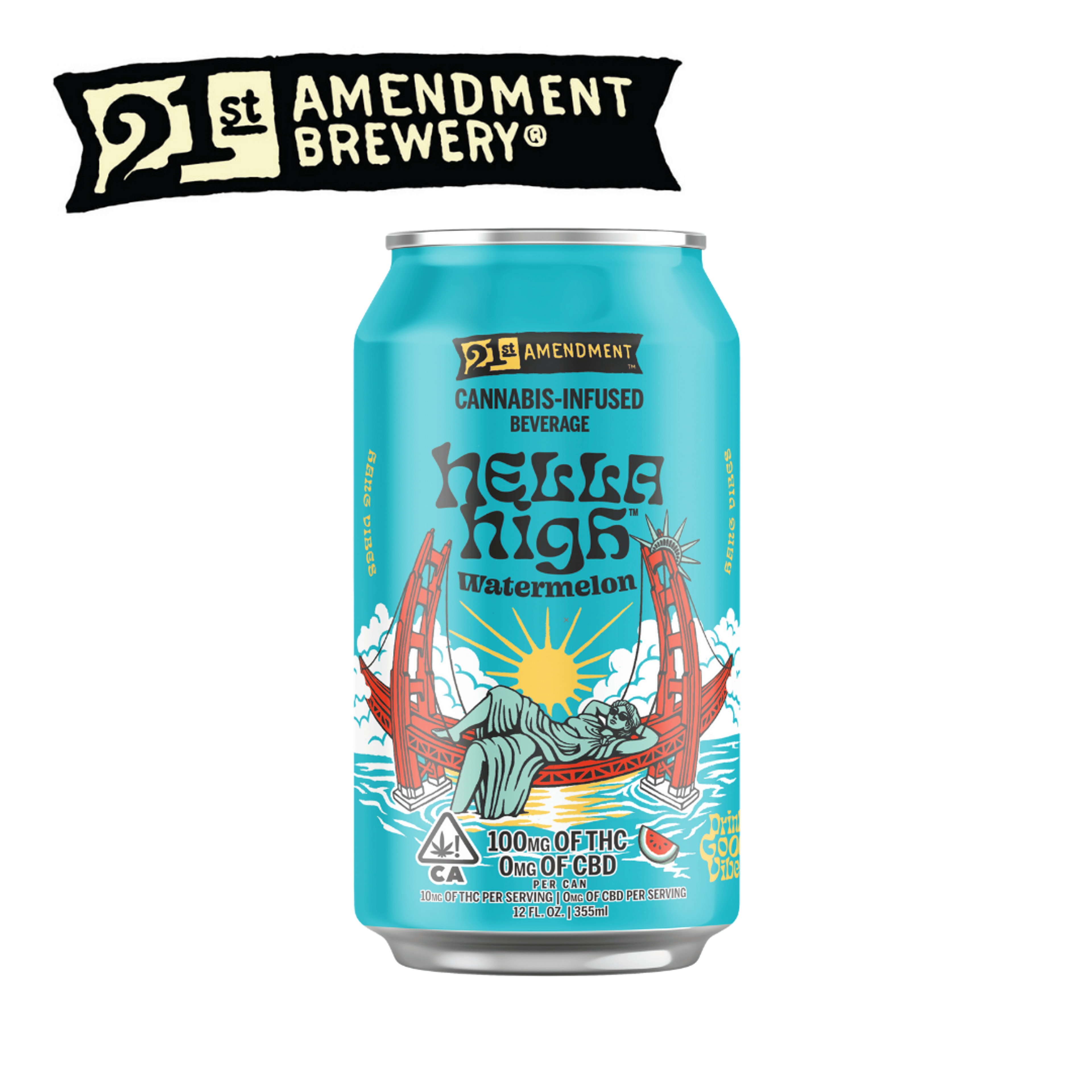 Hella High - Watermelon - 12 fl oz - 100mg - 21st Amendment - - $7.99 - Beverages