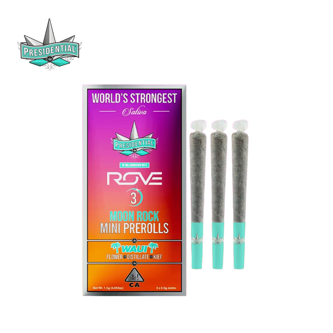 Presidential - Waui - Pee-Wee Moon Rock Mini Pre-Rolls - 3pk - 1.5g - Presidential - Wau - Infused PR PK - 1.5g - $17.99 - Pre-Roll Packs