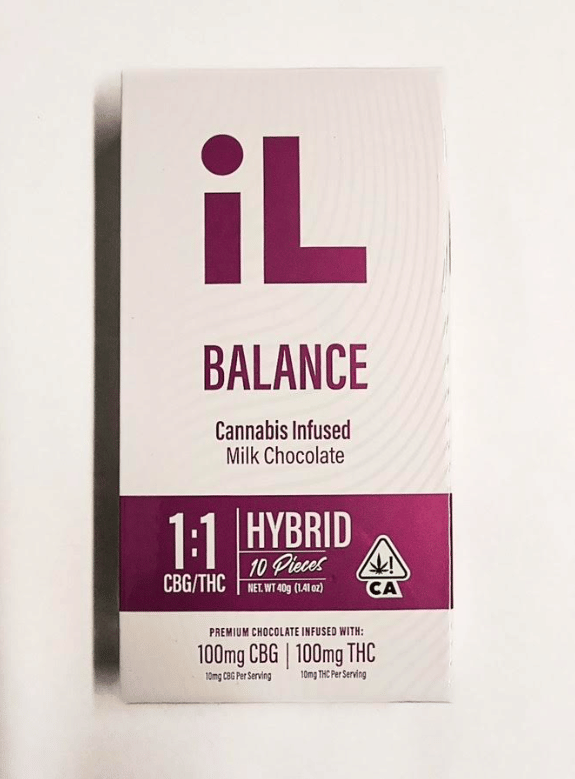 1:1 Balanced Milk Chocolate Bar - 100mg - iLyfted - 1:1 Choc Bar - Hybrid - $15 - Edibles