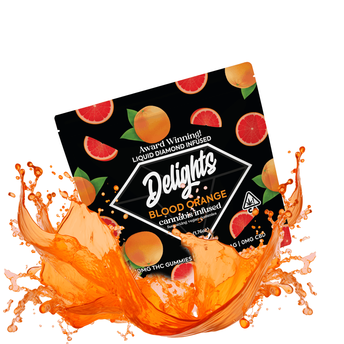 Blood Orange Liquid Diamond Infused - Delights Gummies -  - $7.50 - Edibles