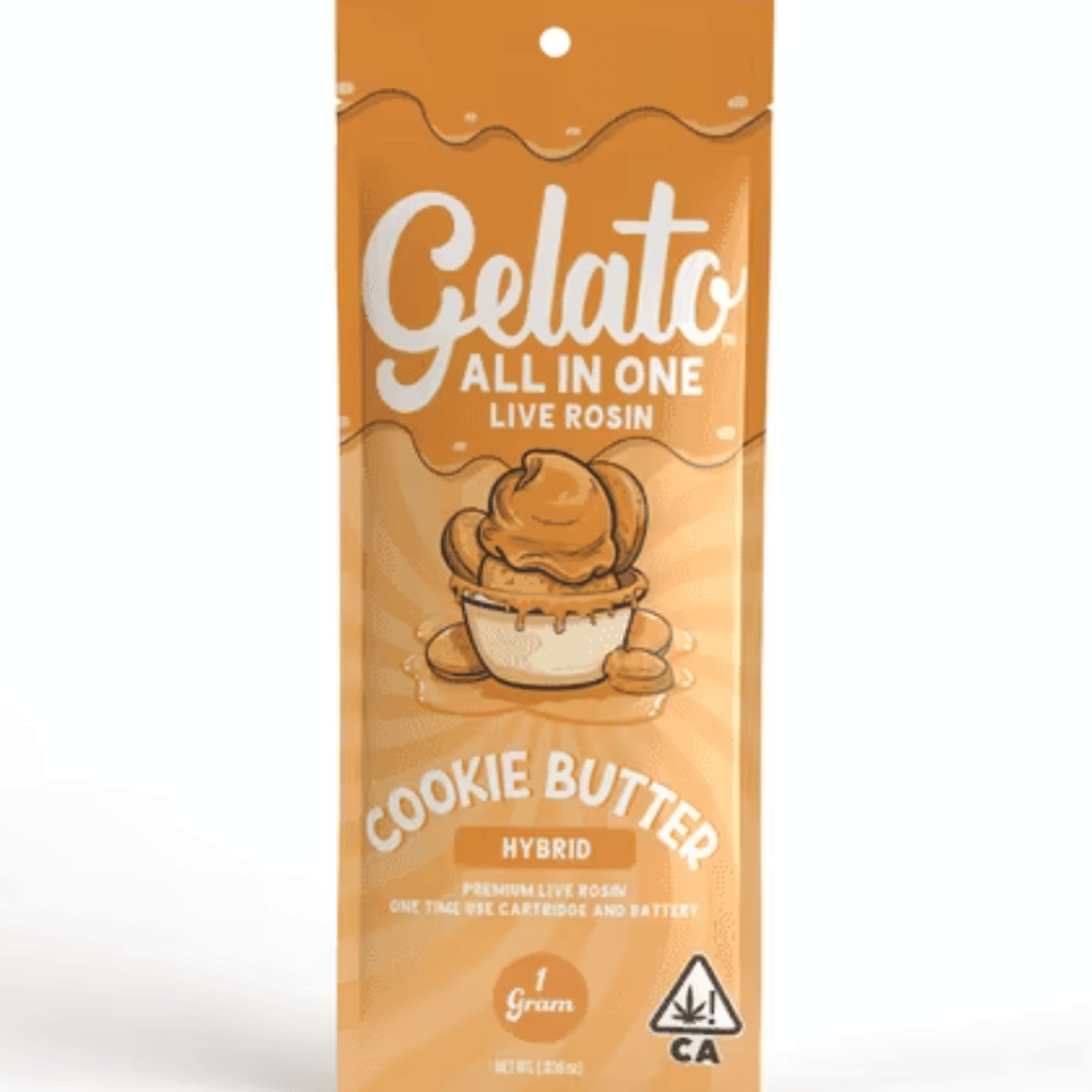 Gelato: Live Rosin - Cookie Butter 1g All-in-One - Gelato - - $48 - All-In-One Pens