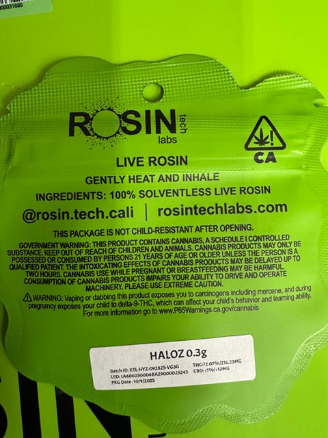 Haloz - Live Rosin - .3g