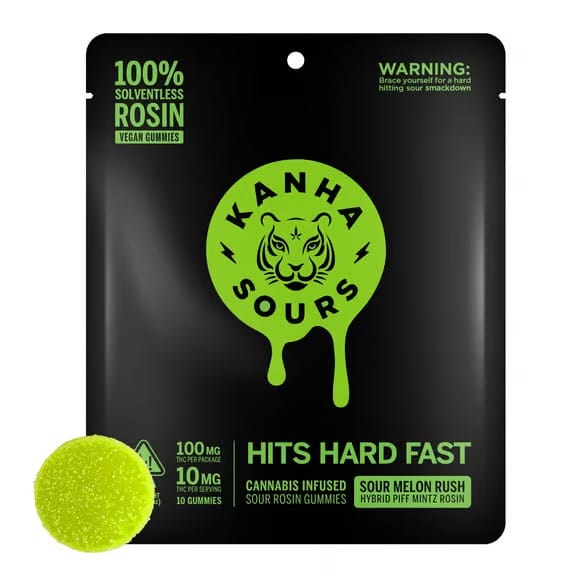 Sour Melon Rush | Solventless Nano Gummies - Kanha -  - $25 - Edibles