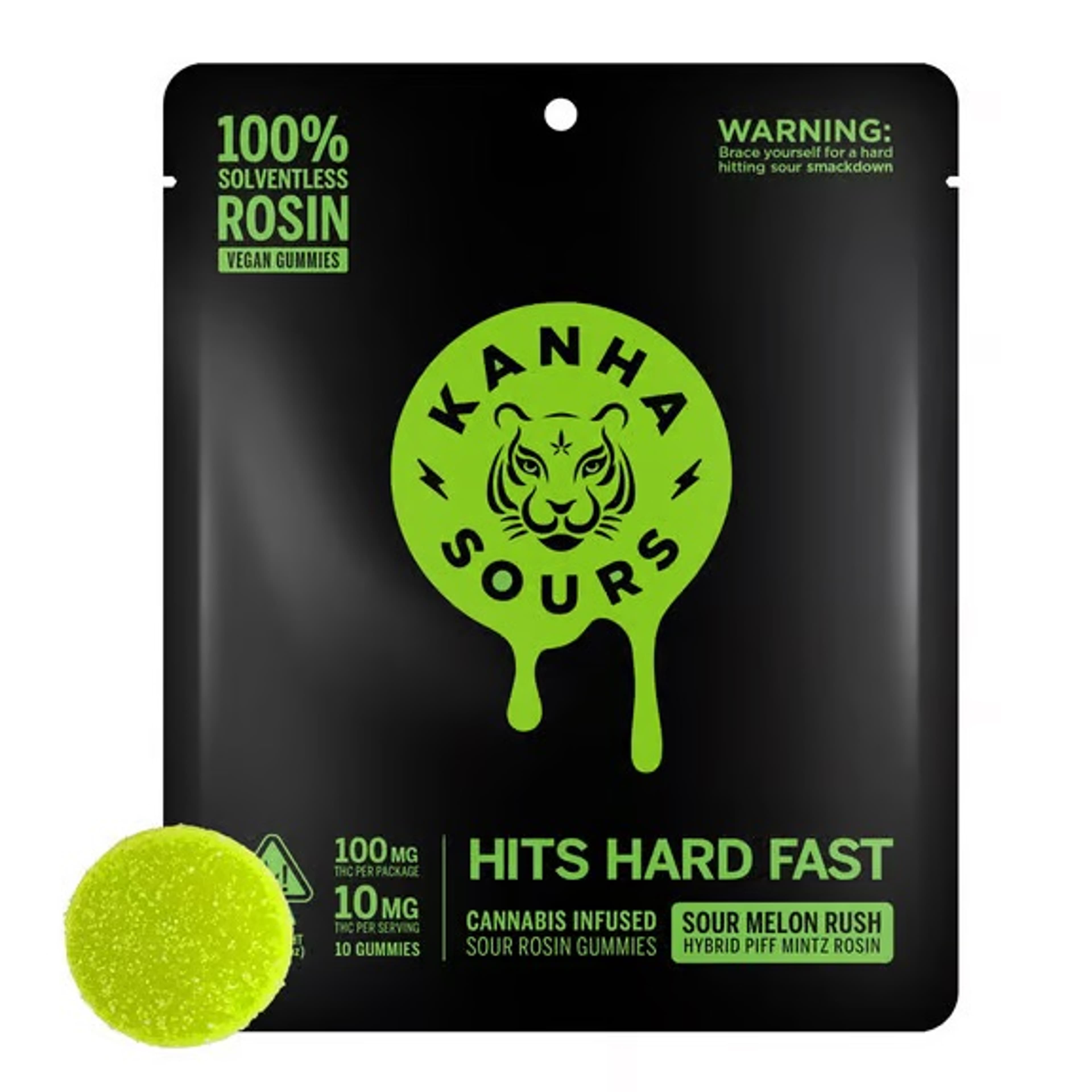 Sour Melon Rush | Solventless Nano Gummies - Kanha - - $25 - Edibles