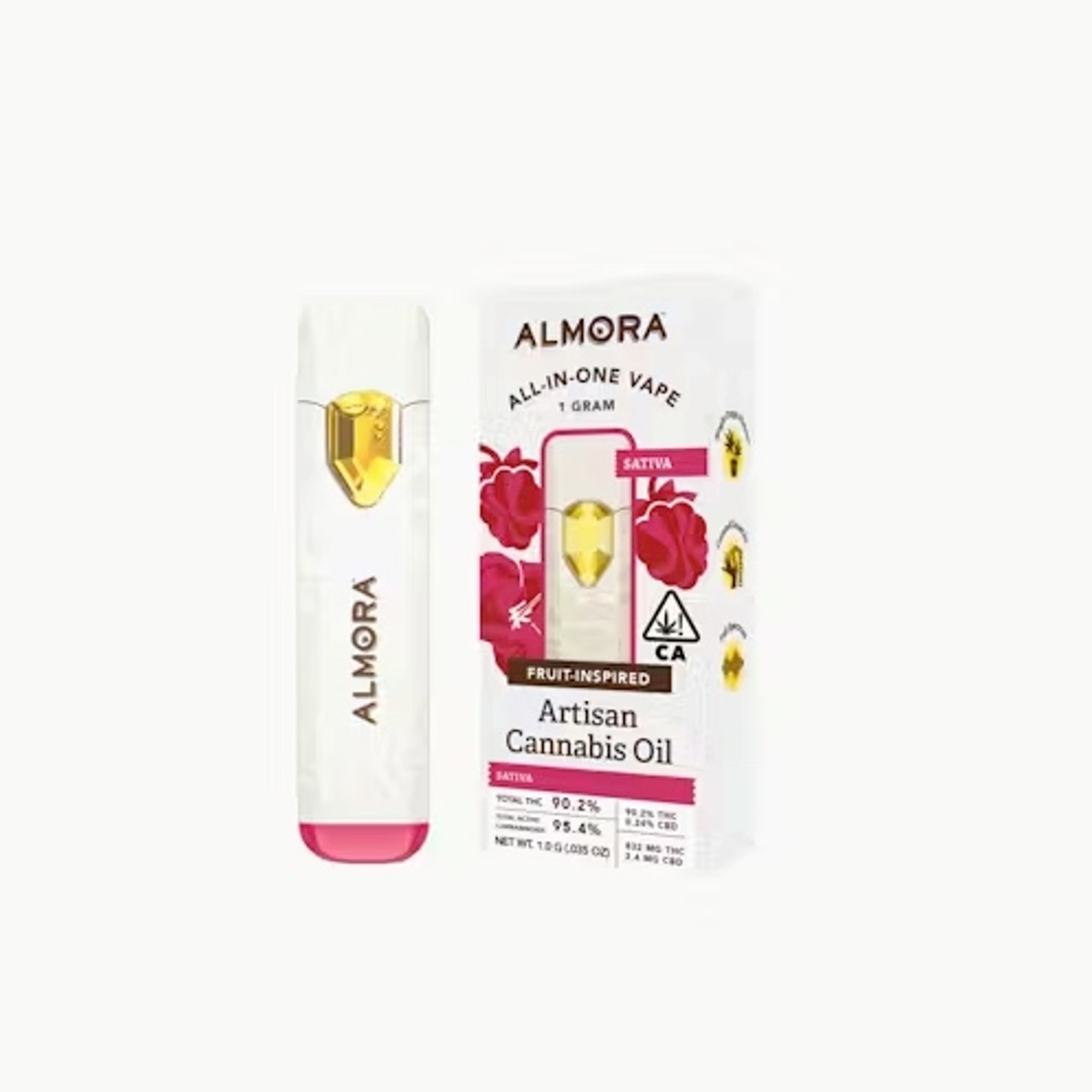 Raspberry Haze Fruit Inspired - 1g Disposable - Almora Farm - 1g Dispo - $30 - AIO Disposable Vapes