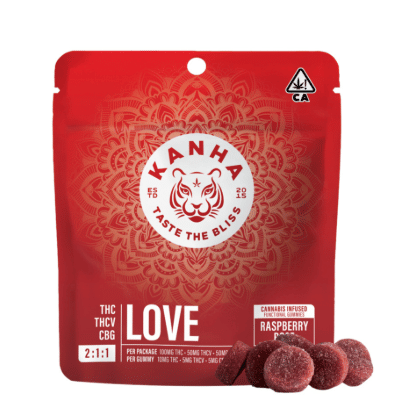 Love Raspberry Rose THC:THCV:CBG 100MG - Kanha Treats -  - $24 - Edible