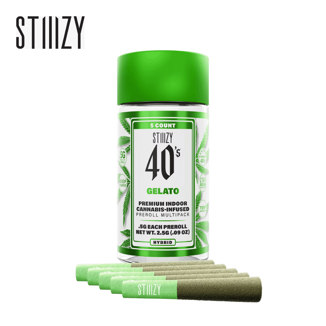 Stiiizy 40's - Gelato - 5 Infused Pre-Roll Pack - 2.5g - Stiiizy - 40's Gelato - $24.99 - Pre-Roll Packs