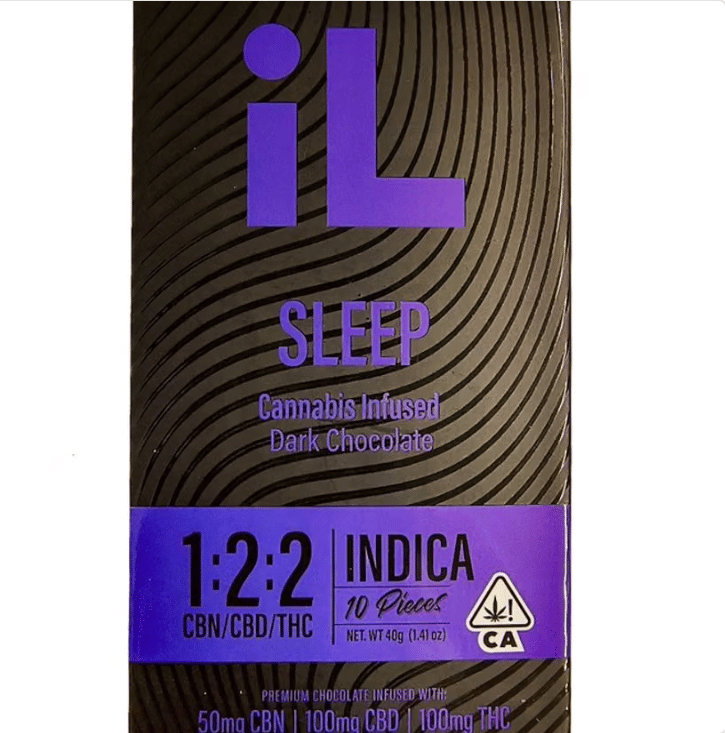 Sleep Dark Chocolate Bar 1:2:2 - 100mg - iLyfted - Sleep - Indica - $15 - Edibles