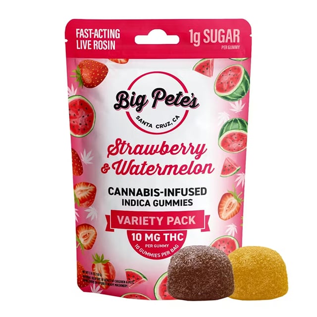 Strawberry & Watermelon Fast-Acting Rosin Gummy - 100mg THC 10pk (Indica)