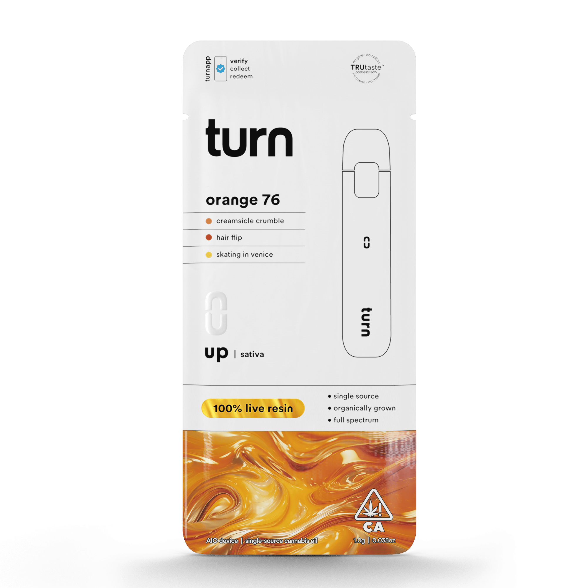 Orange 76 'Turn Up' Live Resin AIO 1g - Turn -  - $38 - Vapes