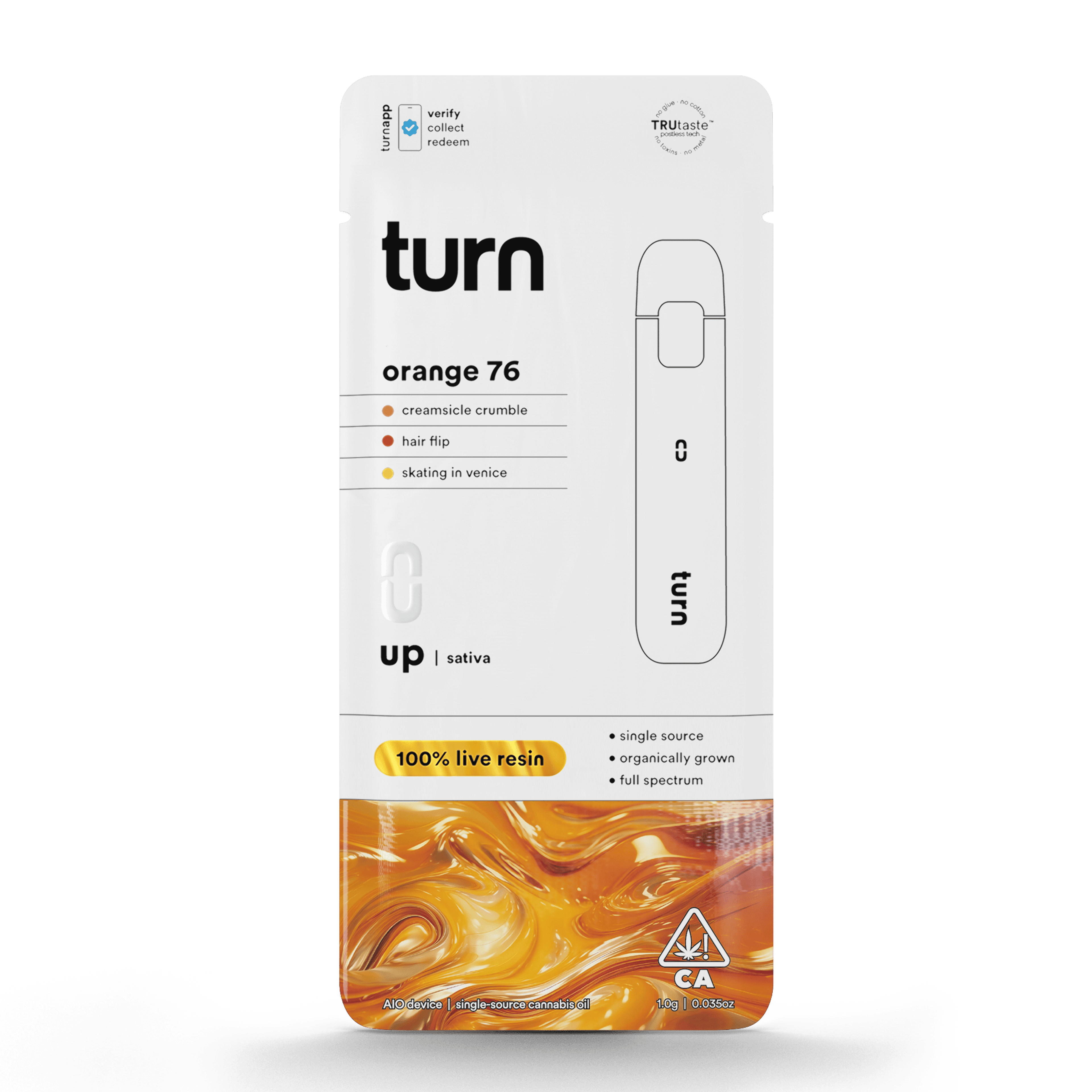 Orange 76 'Turn Up' Live Resin AIO 1g - Turn - - $38 - Vapes