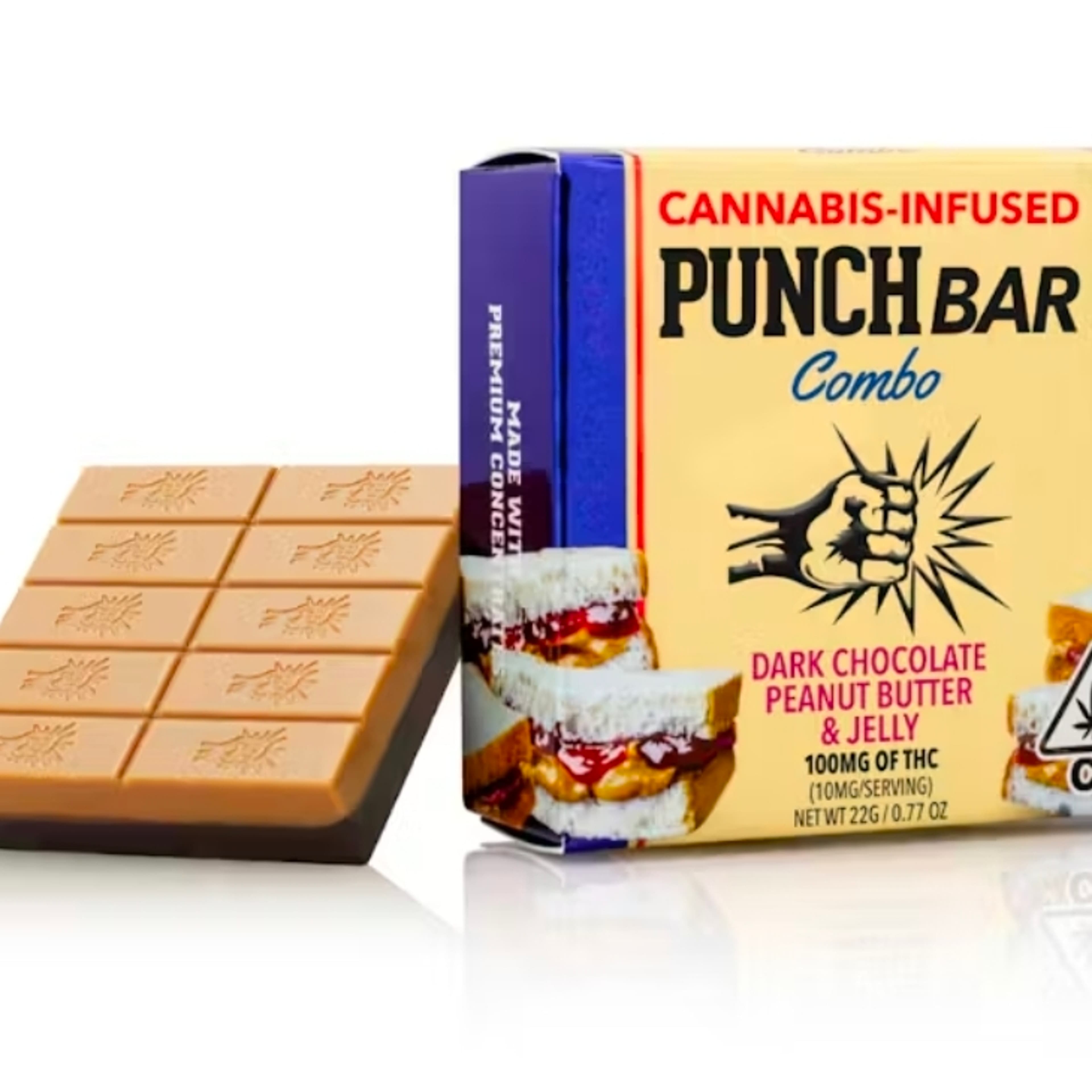Punch Edibles - 100mg Punchbar Combo - Peanut Butter Jelly Dark Chocolate - - $12.99 - Edibles