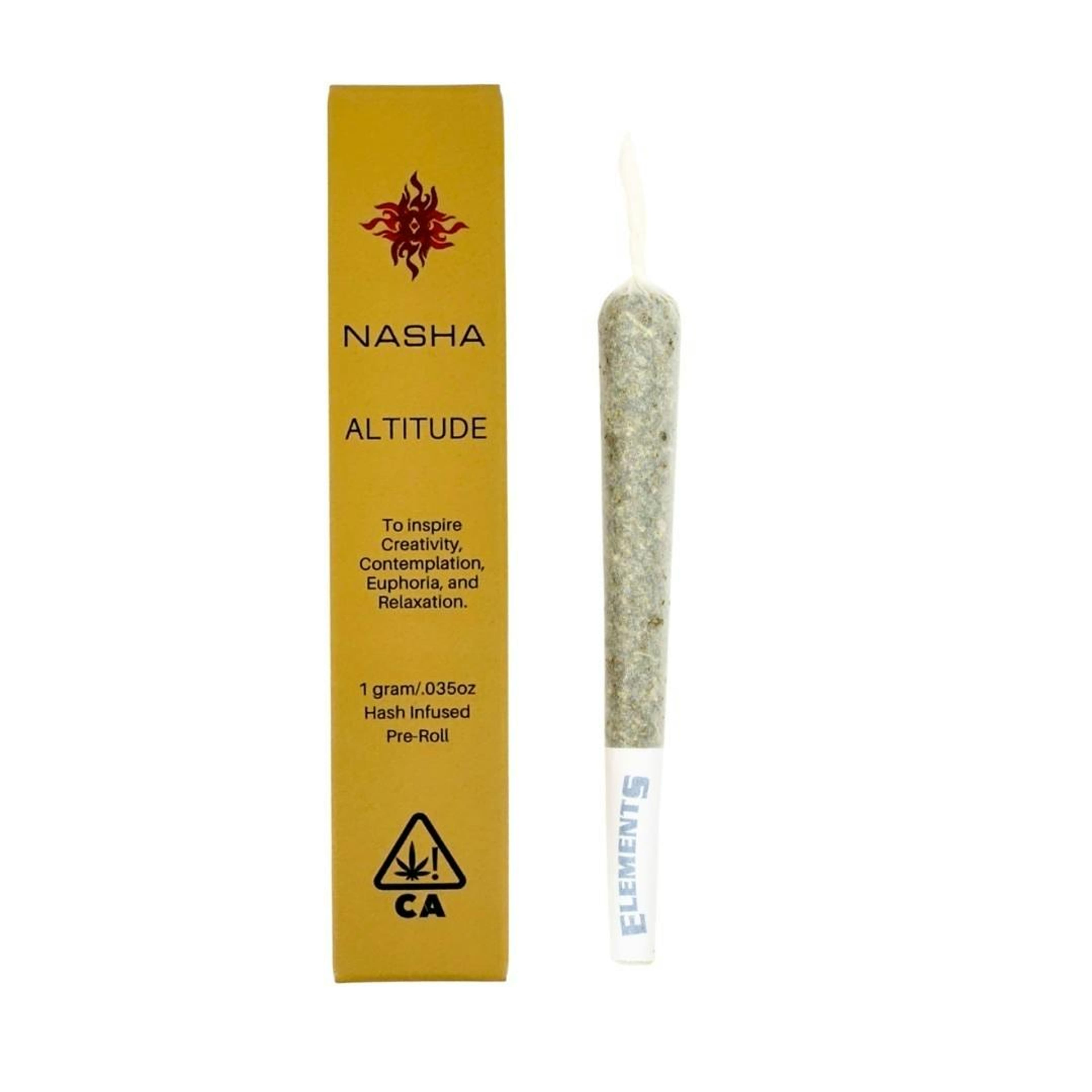 Altitude | Super Lemon Haze x Moroccan Peaches Hash Infused Pre-Roll - 1g - Nasha - - $16.25 - Infused Pre-Rolls