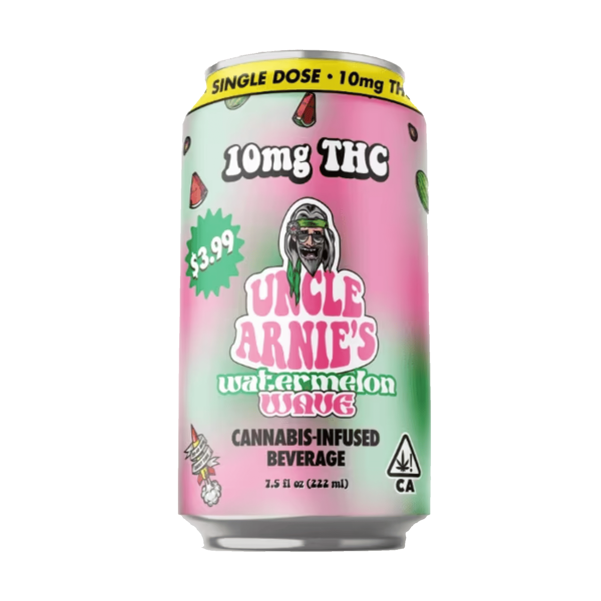 Watermelon Wave - 10mg Beverage - Uncle Arnies - 7.5oz (10mg) - $3.99 - Edibles