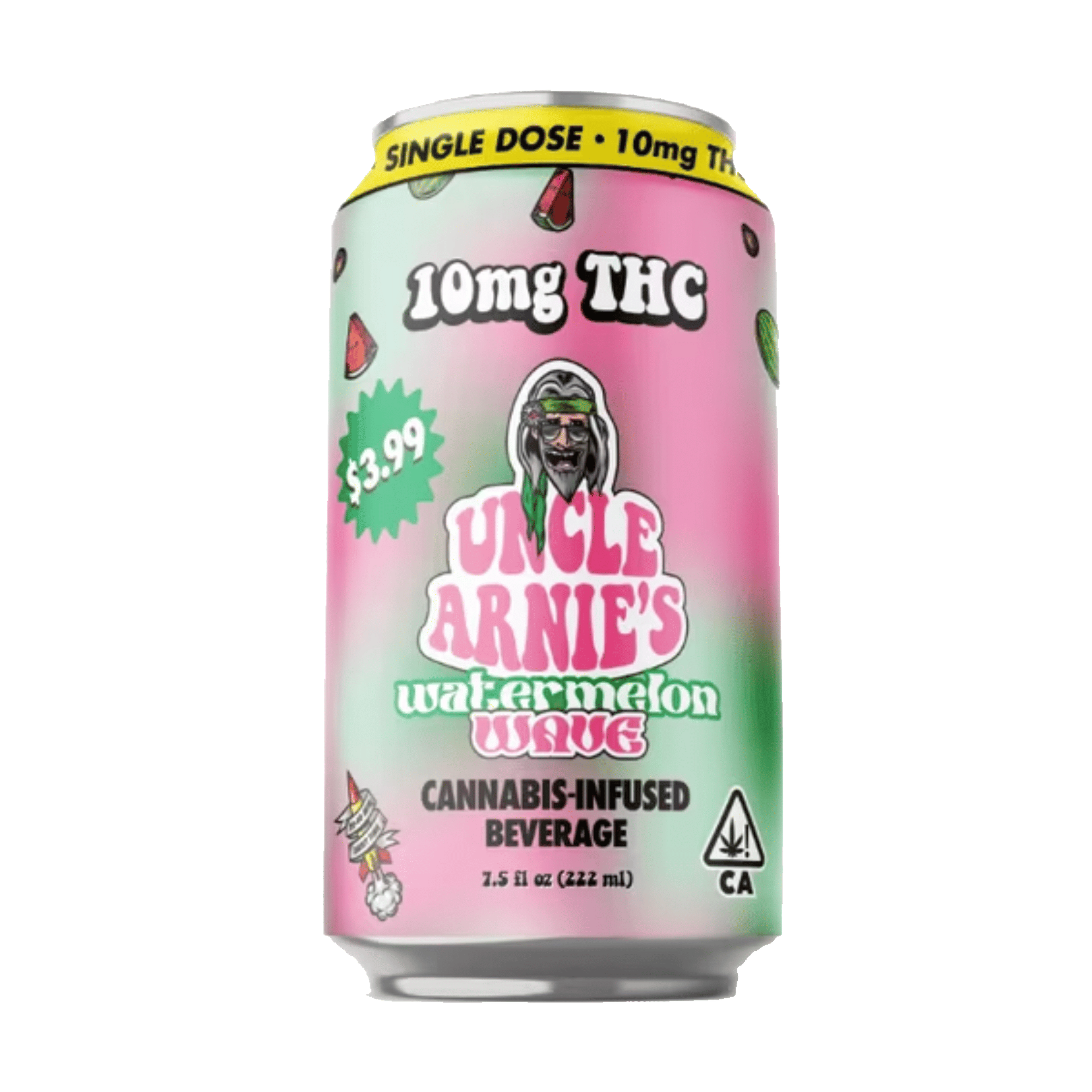 Watermelon Wave - 10mg Beverage - Uncle Arnies - 7.5oz (10mg) - $3.99 - Edibles