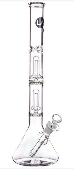 Glass Beaker 14" - Showerhead Perc Diamond Shaped Lip - Glass Bong 14" - $45 - Accessories