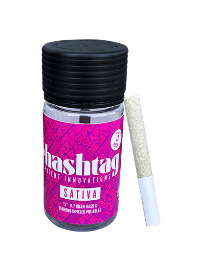 Jack Herer - .5g Hash & Diamond Infused Prerolls(5pk) - Hashtag - .5g PR Pack - Sativa - $25 - Infused Preroll Pack