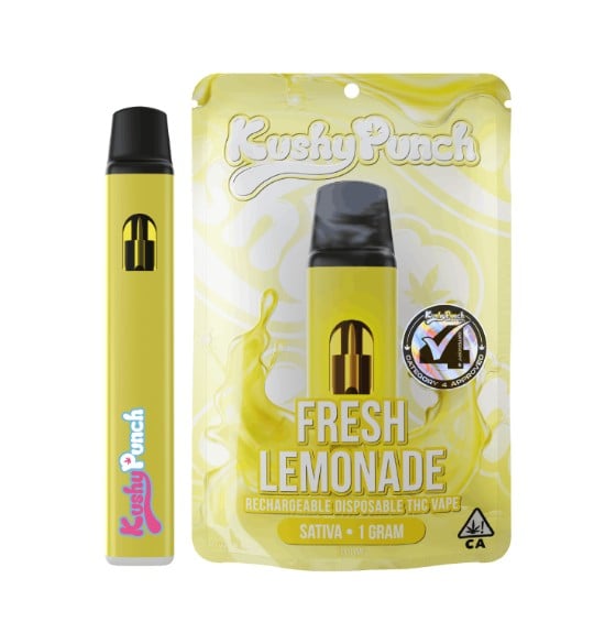 Kushy Punch All-In-One Vape - Fresh Lemonade (1g Sativa)