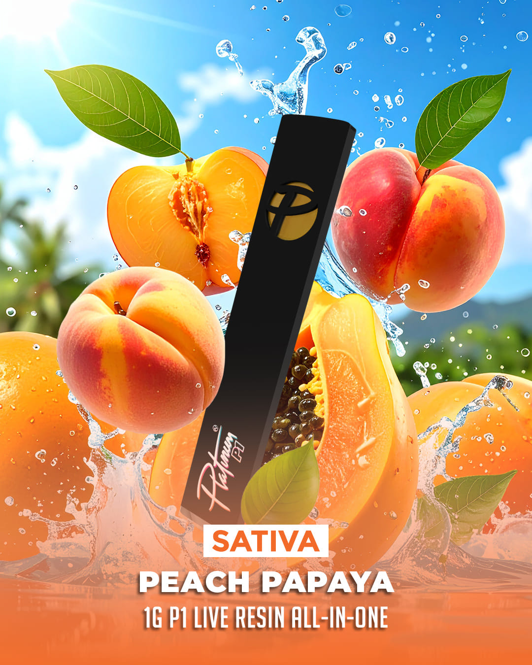 Peach Papaya Live 1g Disposable - Platinum Vape -  - $15.85 - Vapes