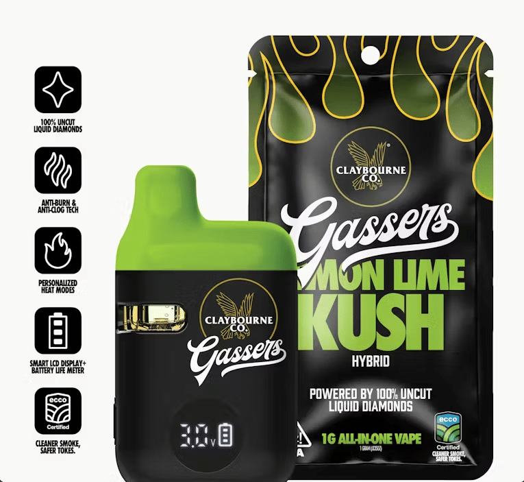 Lemon Lime Kush All in One Vape 1g - Claybourne Co. -  - $32 - All in One Carts