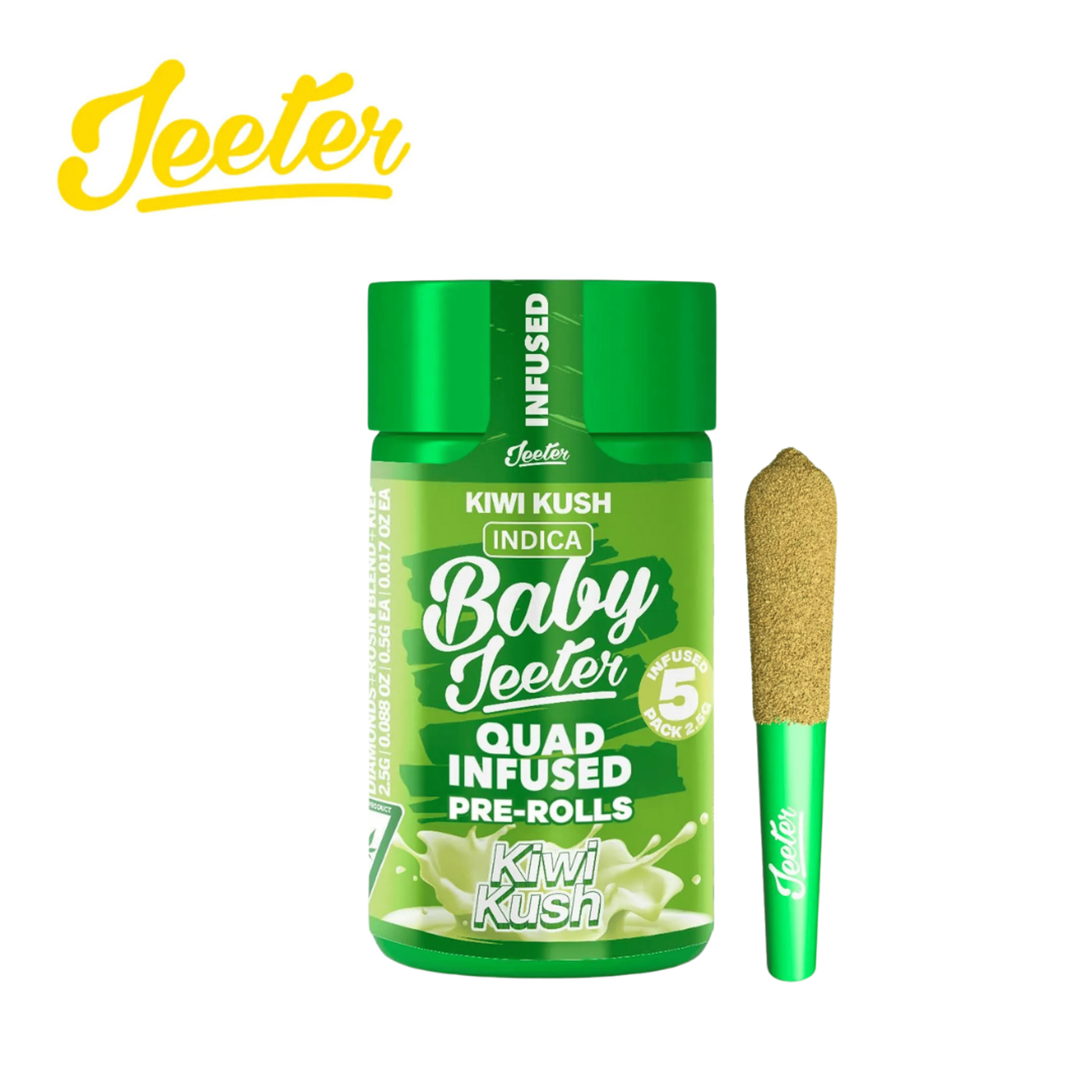 Baby Jeeter - Kiwi Kush - 5 Pre-Roll Pack - 2.5g - Jeeter - Kiwi Kush - $29.99 - Pre-Roll Packs