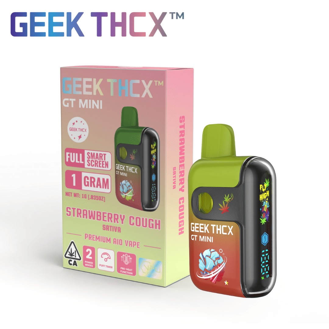 Geek THCX - Strawberry Cough - GT Mini Disposable - 1g - Geek THCX - Straw. Cough - $24.99 - Disposable Vapes