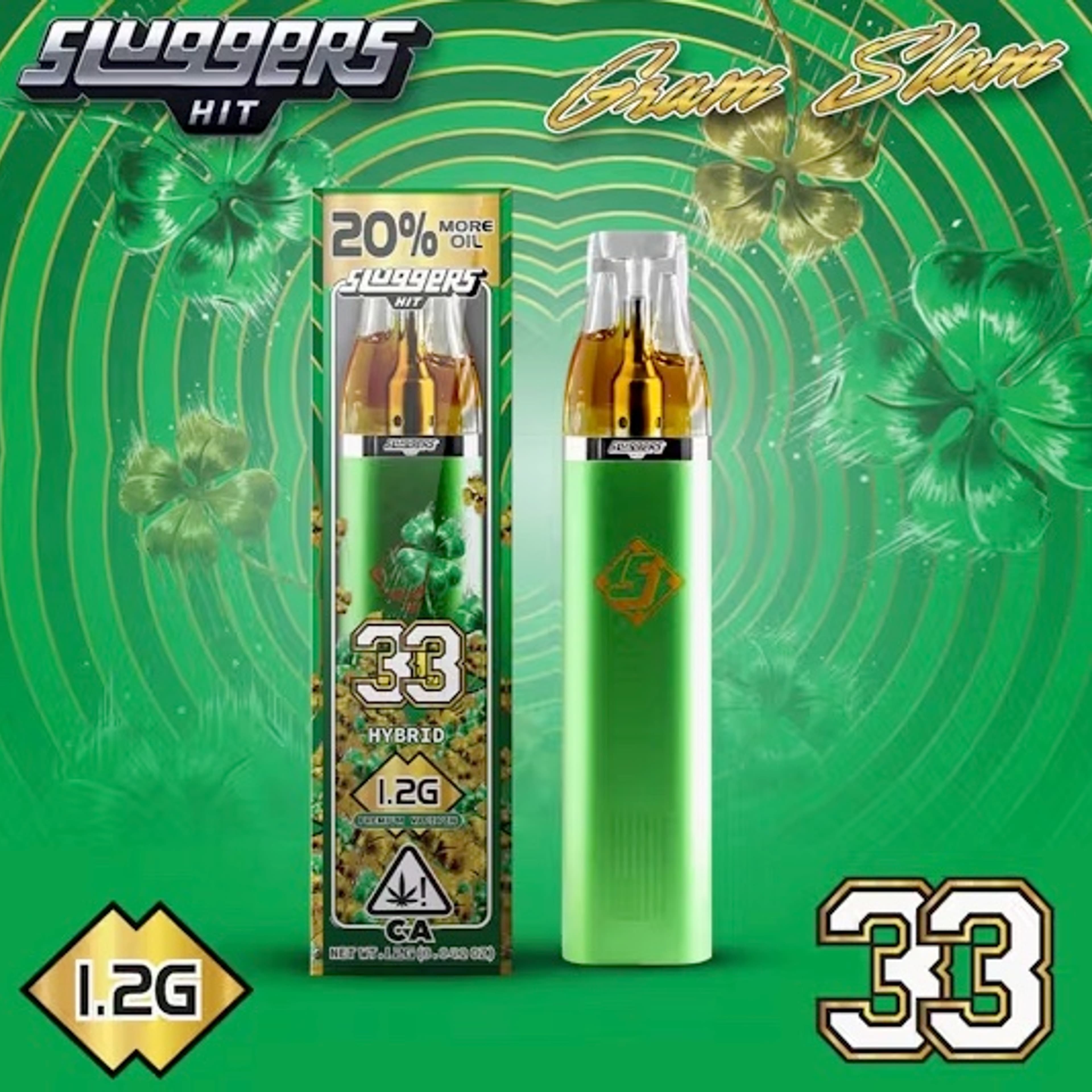 33 - 1.2g Disposable - Sluggers - 1g Dispo - Hybrid - $40 - AIO Disposable Vapes