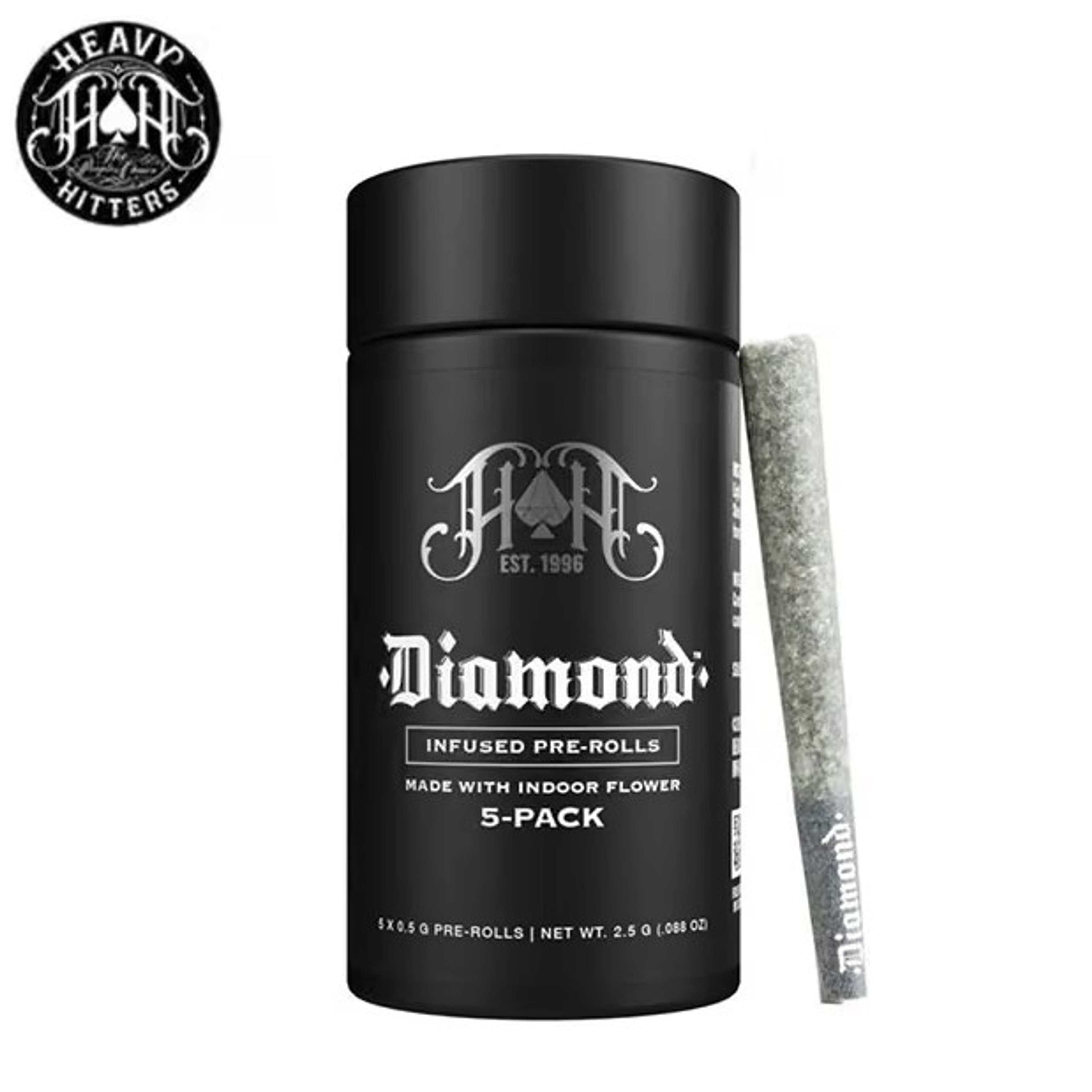 Heavy Hitters x Greenline - Orange Tree - Diamond Infused Pre-Rolls (5 Pack) - 2.5g - Heavy Hitters - 5 Pack - $39.99 - Pre-Rolls