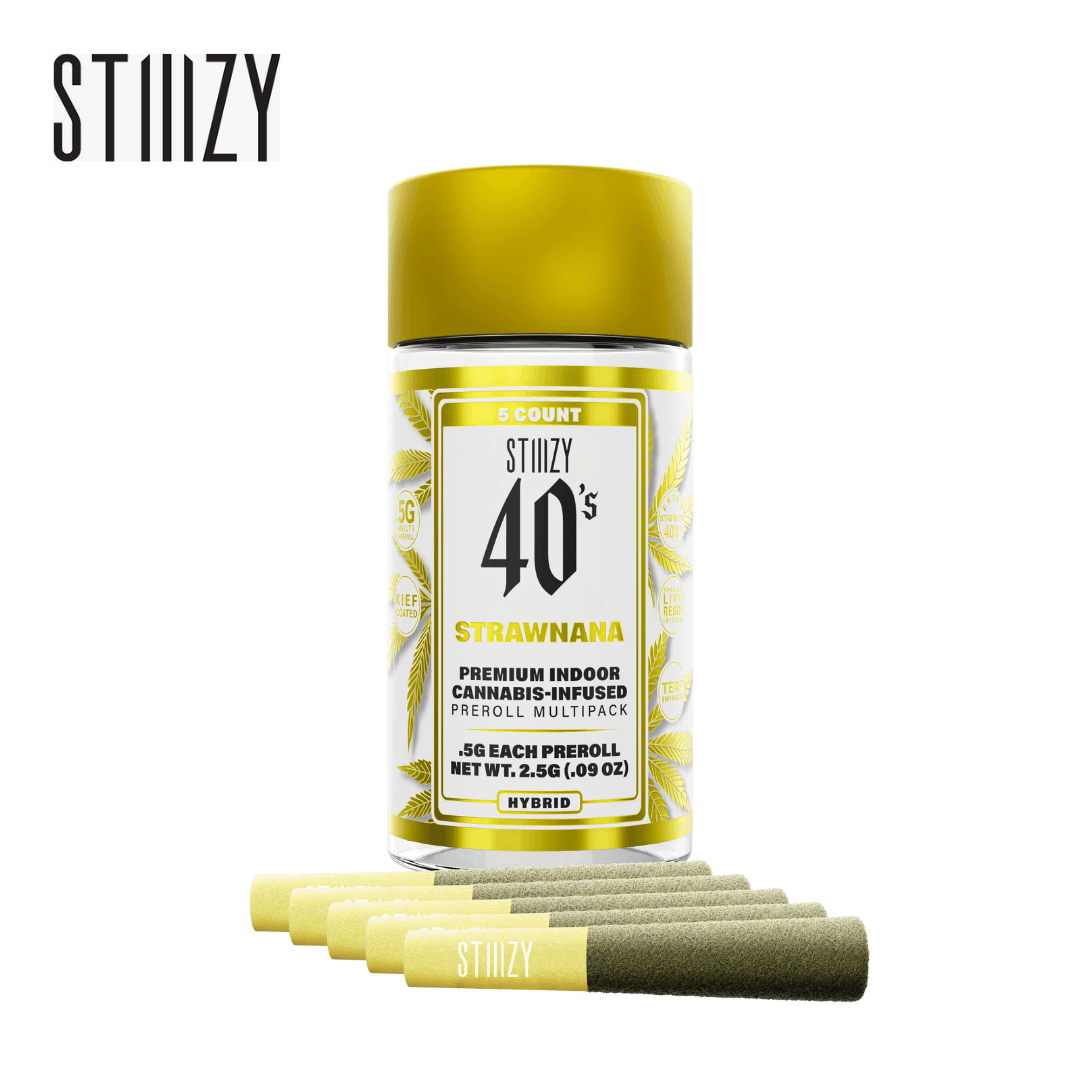 Stiiizy 40's - Strawnana - Infused Pre-Rolls - (5 Pack) - 2.5g - Stiiizy - Stn - PR Pack+ - 2.5g - $24.99 - Pre-Roll Packs
