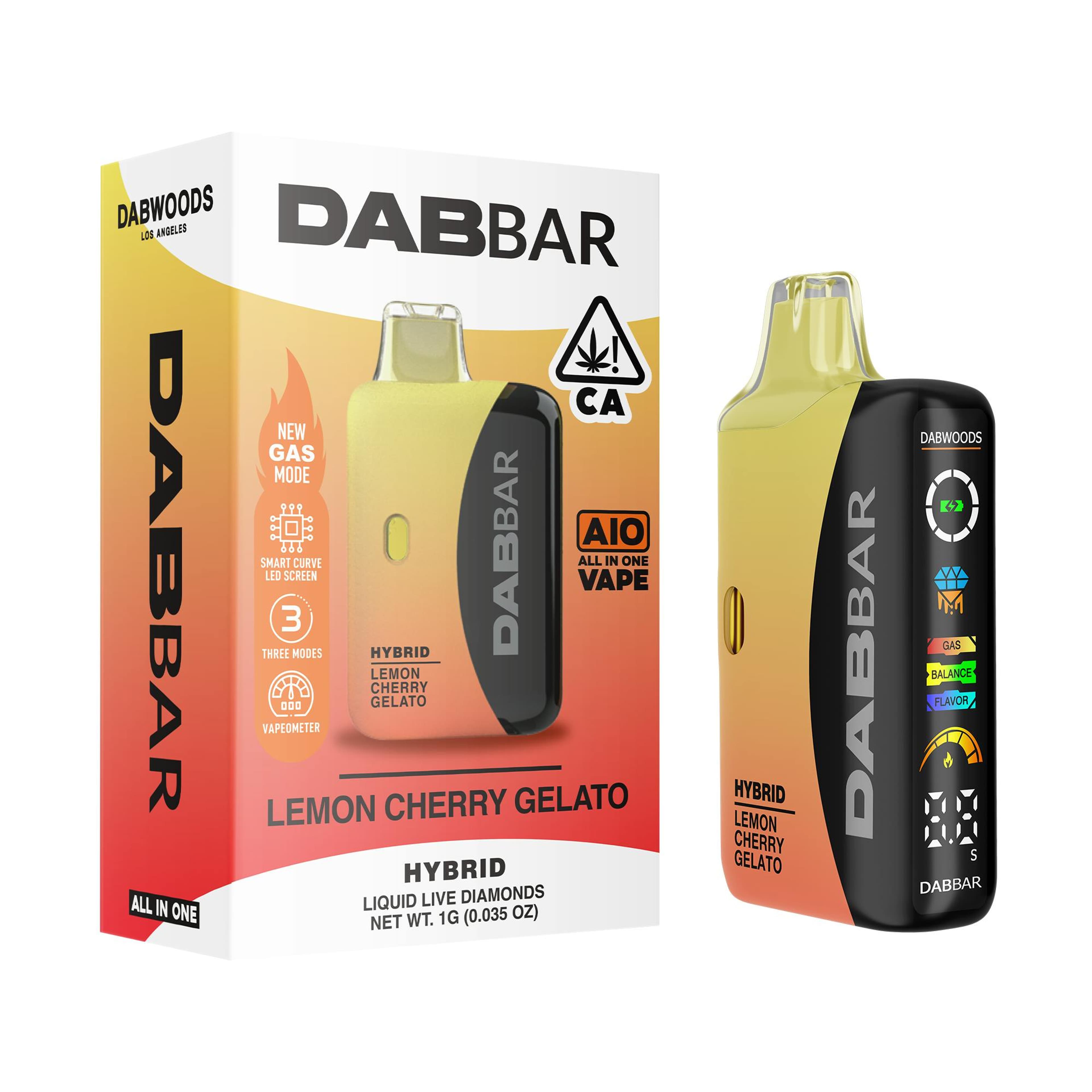 LEMON CHERRY GELATO DABBAR 3.0 LIQUID LIVE DIAMONDS 1G - Dabwoods - - $36 - Vapes