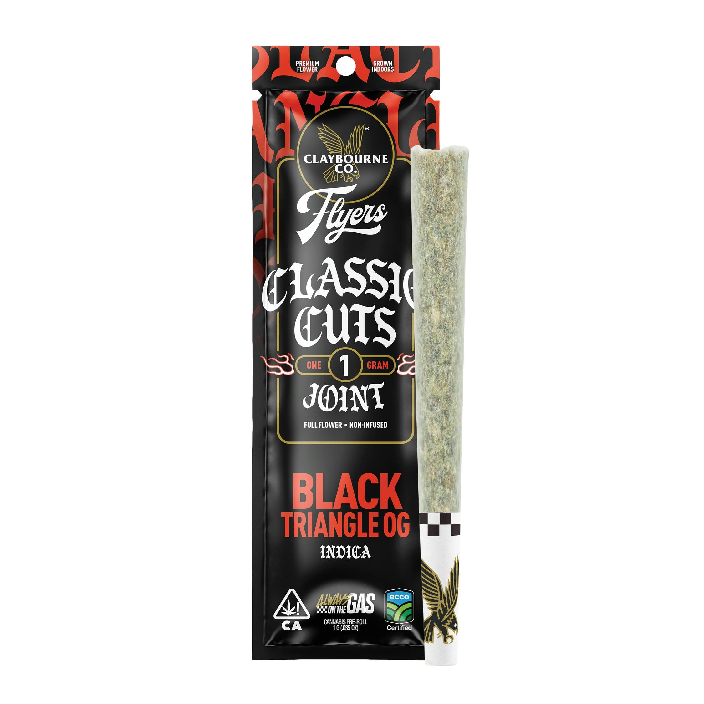Claybourne: Black Triangle Pre-Roll | Classic Cuts | Full Flower - 1g - Claybourne Co. -  - $14 - Pre-Rolls