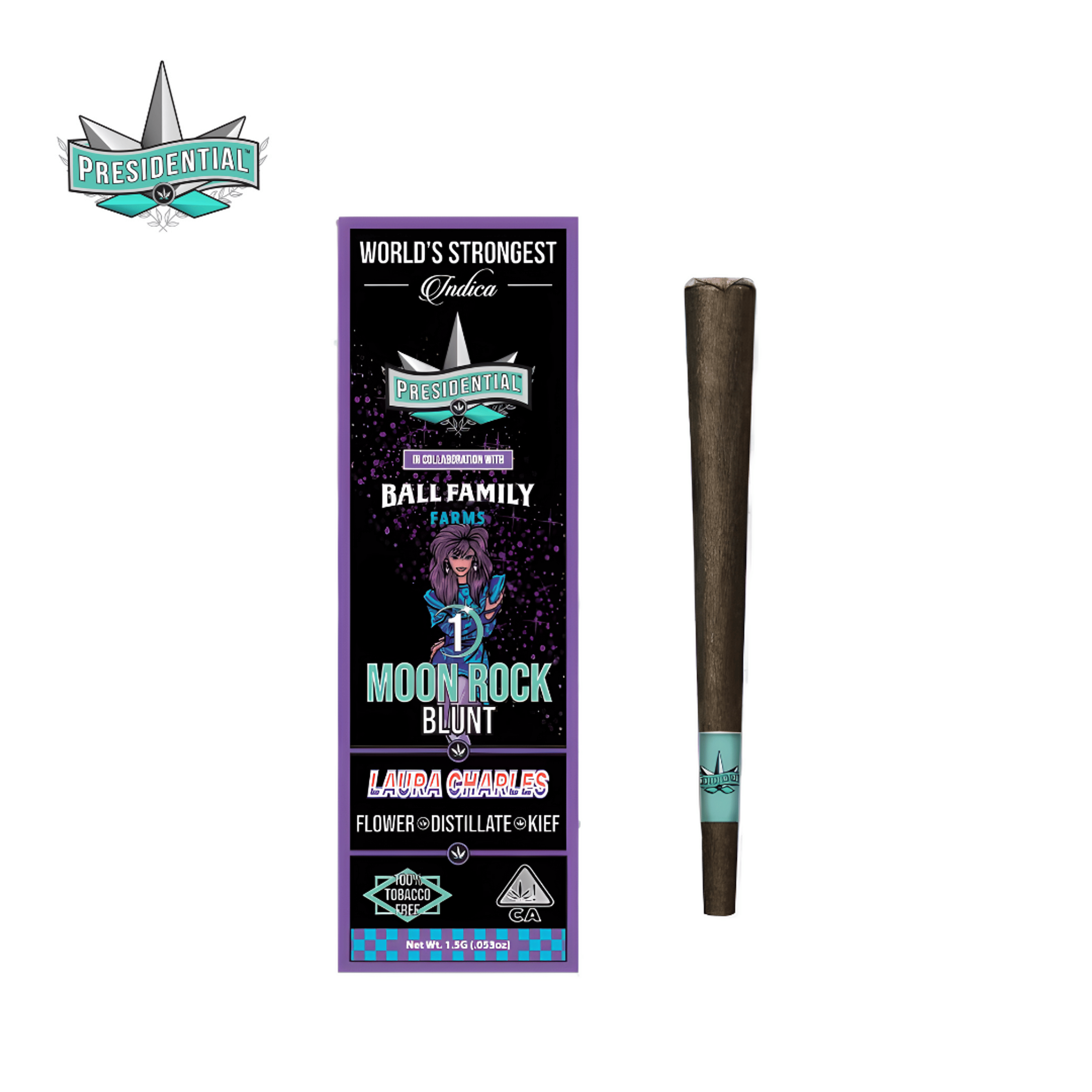 Presidential x Ball Family Farms - Laura Charles - Moon Rock Blunt - 1.5g - Presidential - Laura Charles - $19.99 - Blunts / Hash Holes