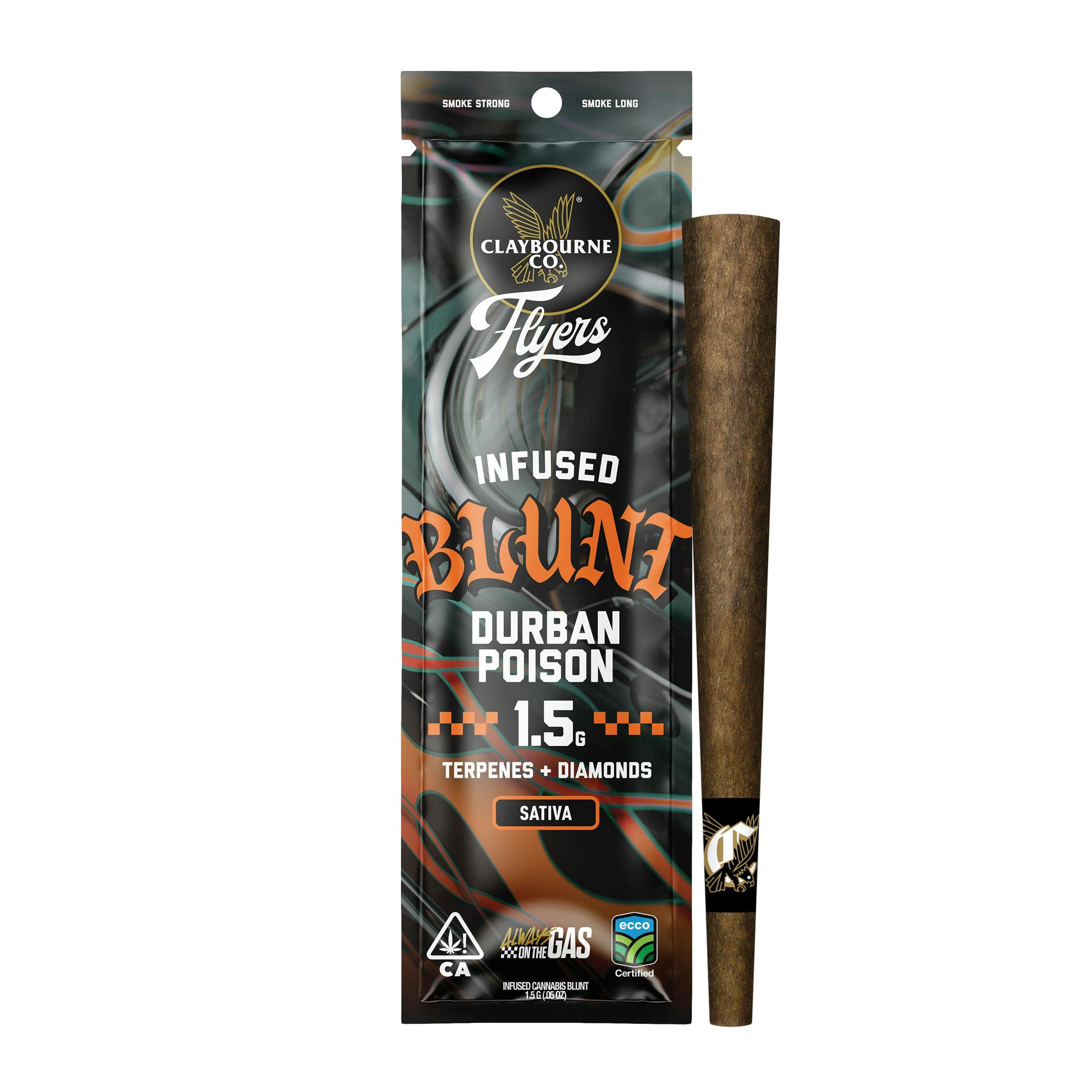 Claybourne Co. | 1.5g - Durban Poison - Flyers Infused Blunt - Claybourne - - $26.50 - Pre-Rolls