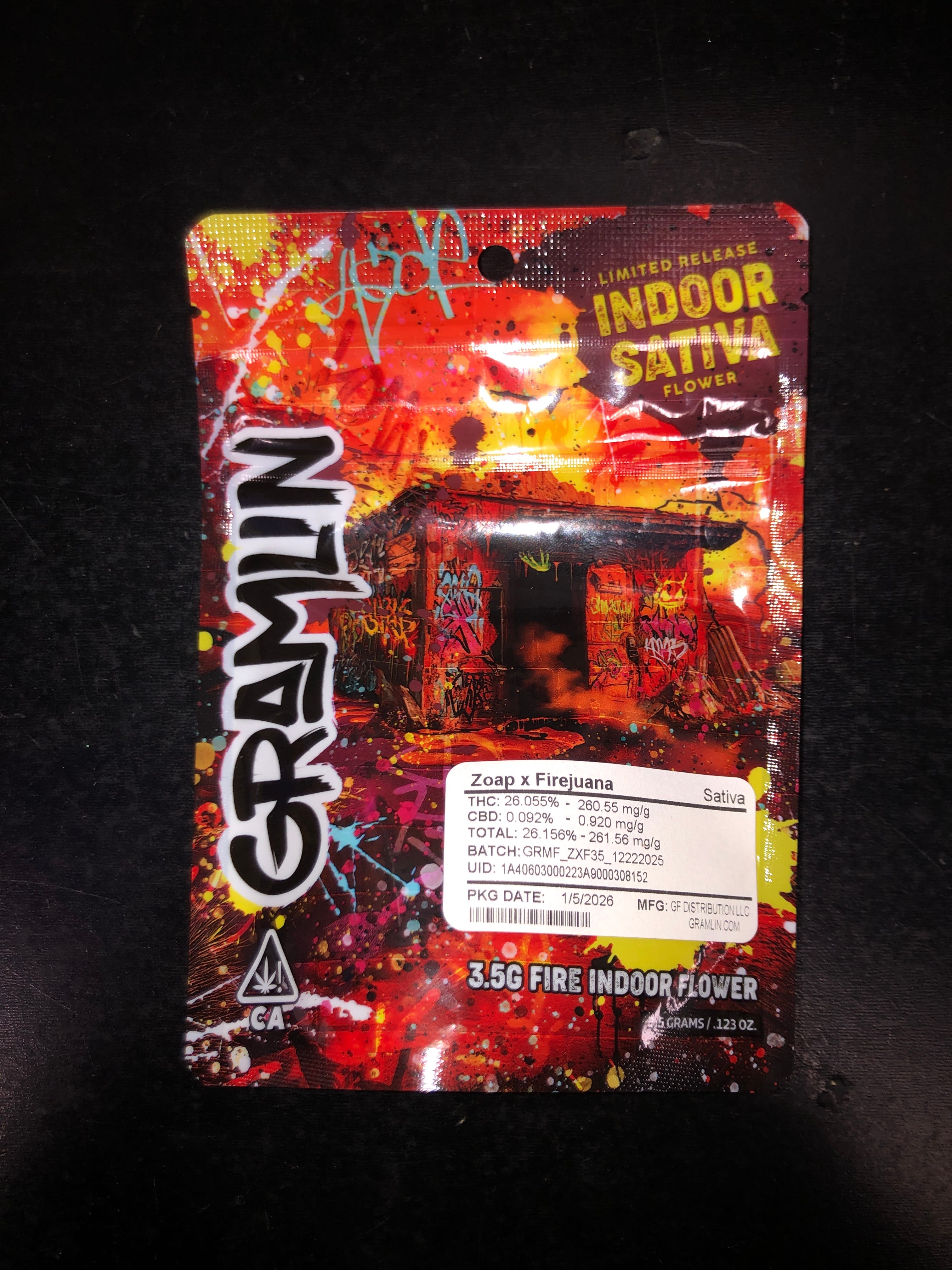 Zoap X Firejuana 3.5g - Gramlin - Eighth - $24 - Flowers