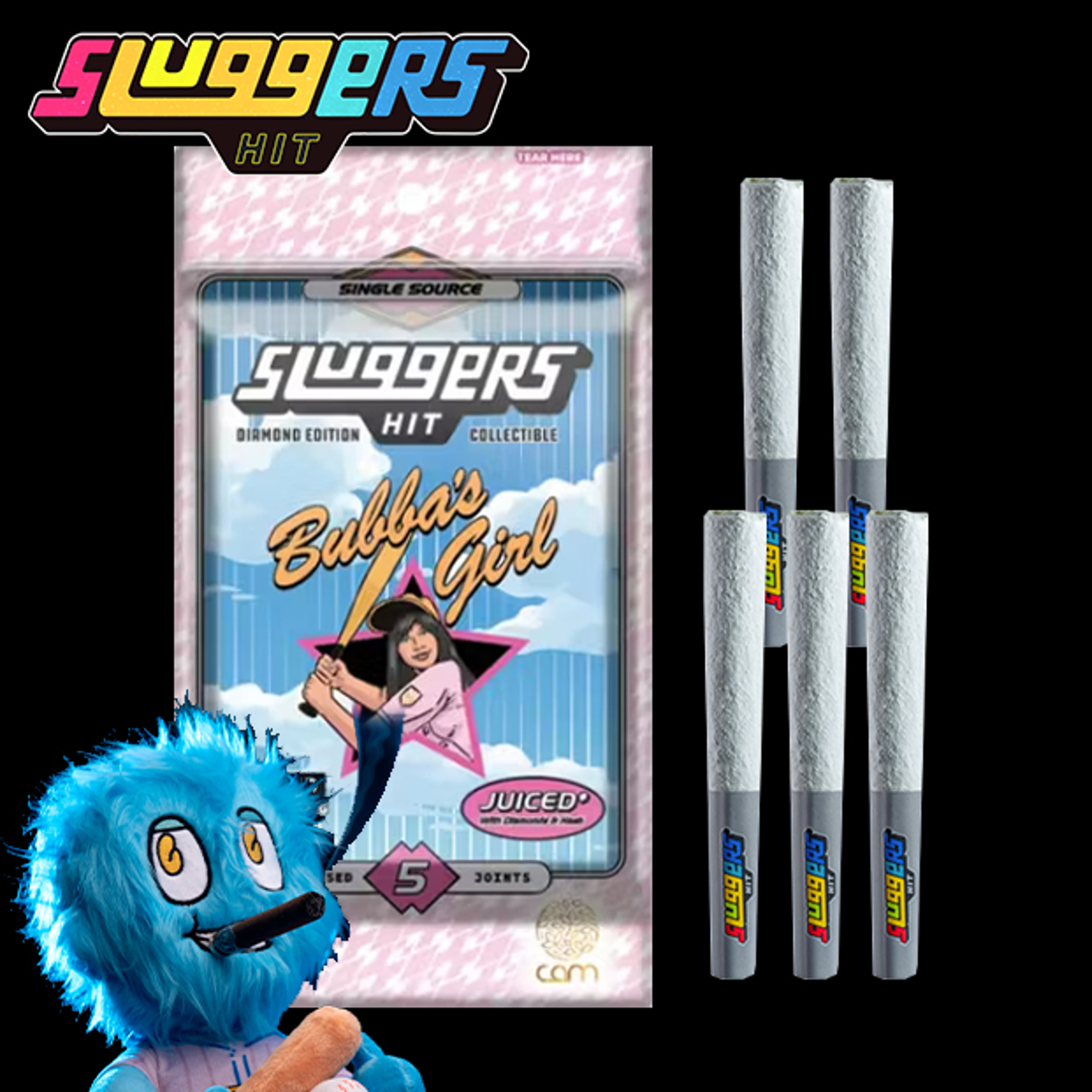 Sluggers - Bubba'a Girl - Infused (Diamonds + Hash + Kief) Pre-Rolls - 5 Pack - 3.5g - Sluggers - Bubba's Girl 5pk - $35.99 - Pre-Roll Packs